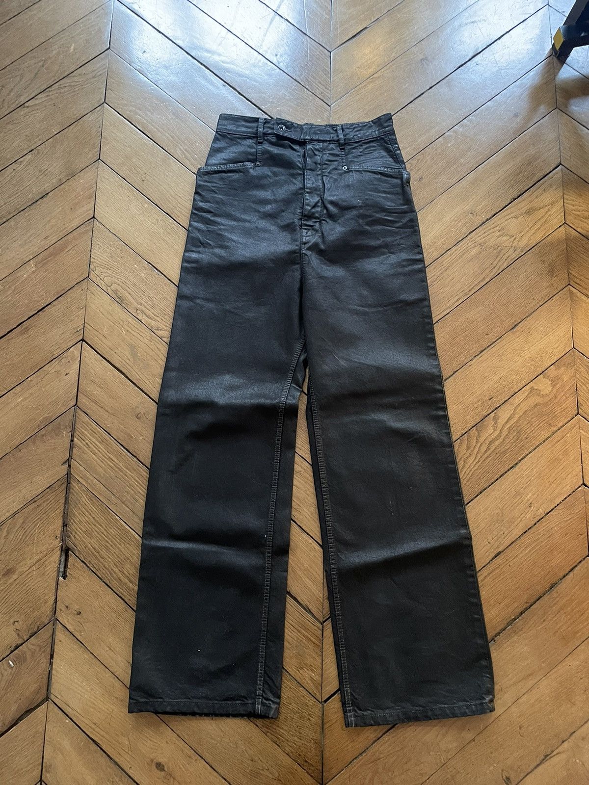 Rick Owens Rick Owens Mastodon Waxed Black Wide Denim Size US 30 / EU 46 - 1 Thumbnail