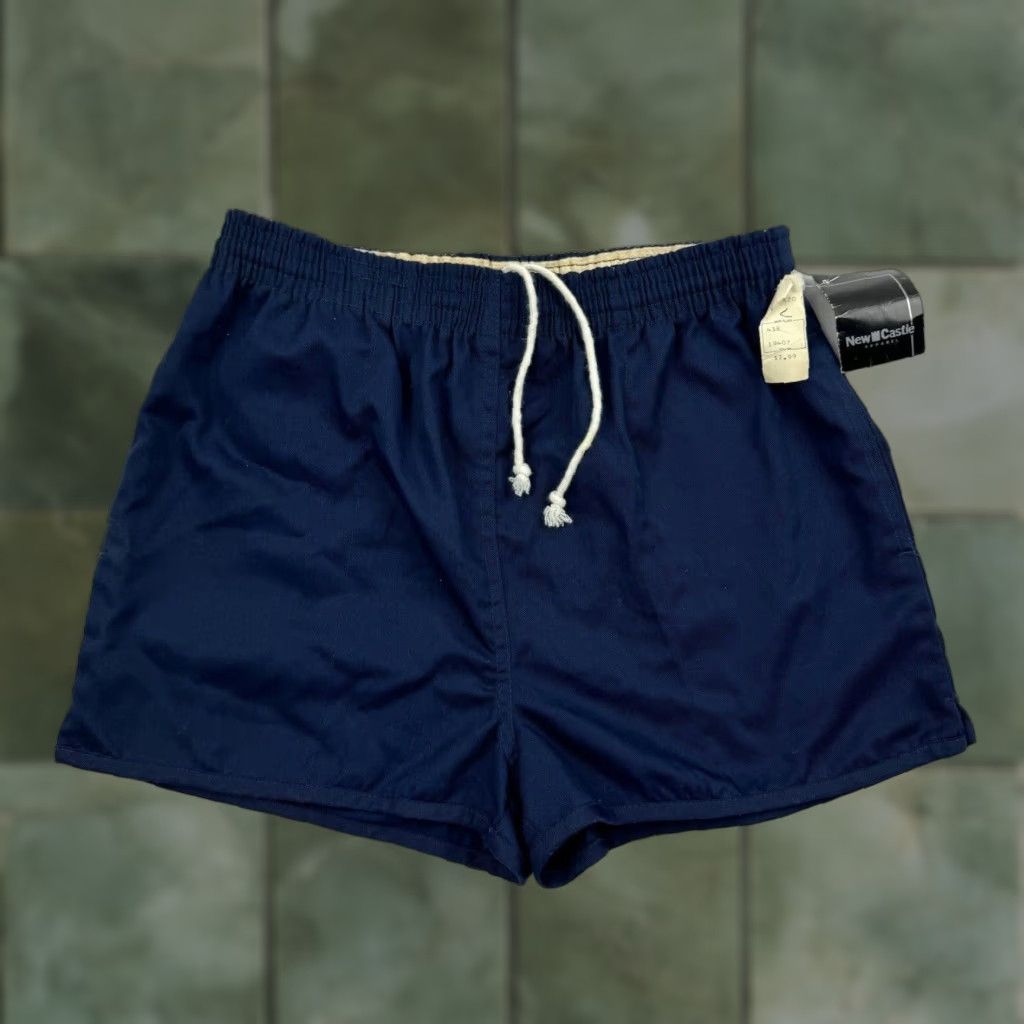 VINTAGE New Castle Athletic Shorts Men XL Blue 70s 80s Activewear
