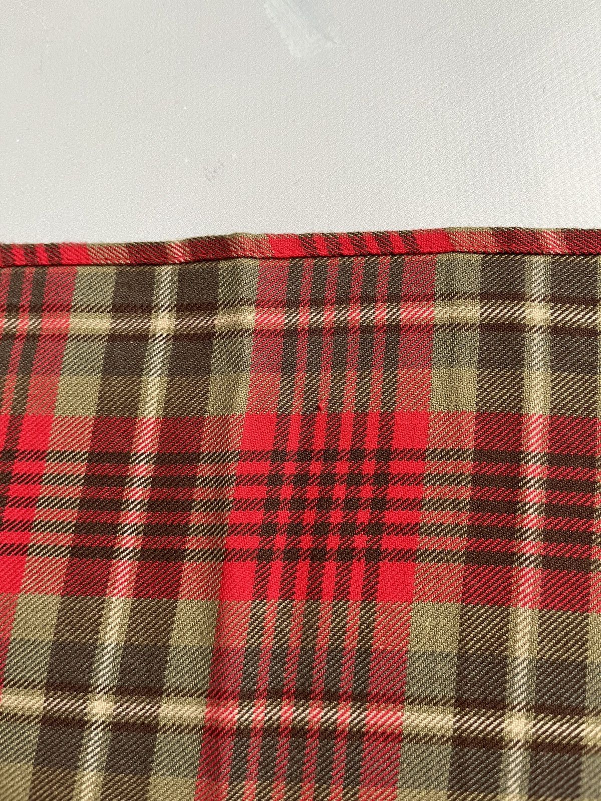 Designer × Japanese Brand × Maharishi Maharishi Unisex Red Plaid Cotton Scarf Size ONE SIZE - 9 Thumbnail