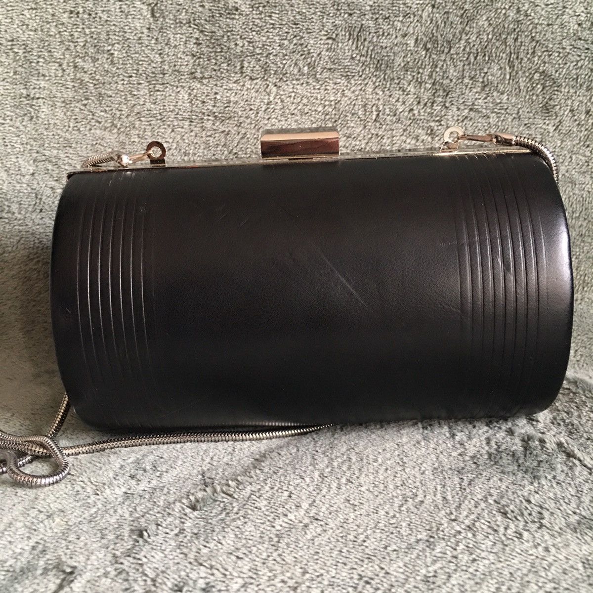 Jean Paul Gaultier Jean Paul Gaultier Cylinder Black Clutch Bag Size ONE SIZE - 4 Thumbnail