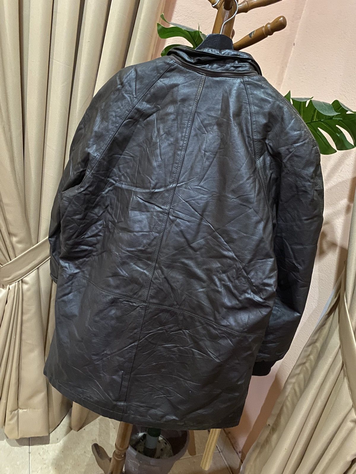 Valentino Vintage Valentino Uomo Black Leather Coat – Quilted Liner Size US L / EU 52-54 / 3 - 8 Thumbnail