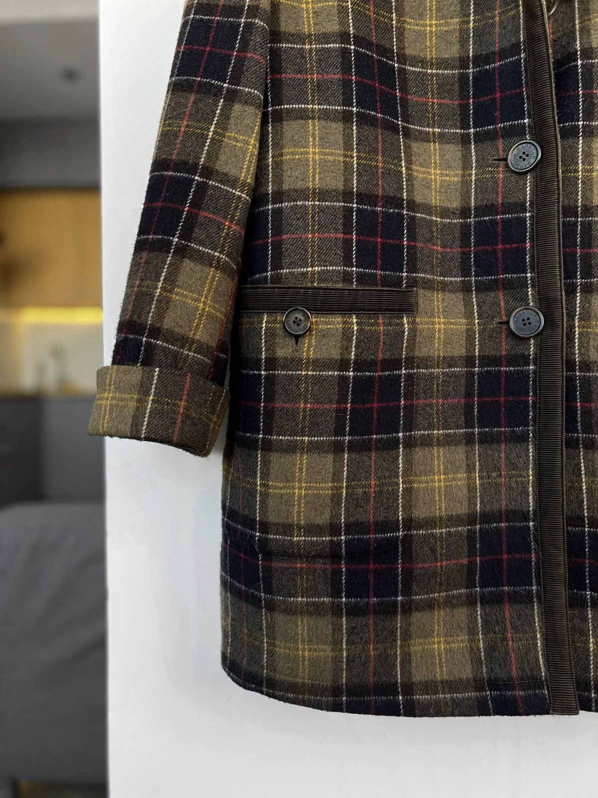 Barbour Barbour Wool Blend Heavy Coat Tartan Plaid Hood Size US M / EU 48-50 / 2 - 4 Thumbnail