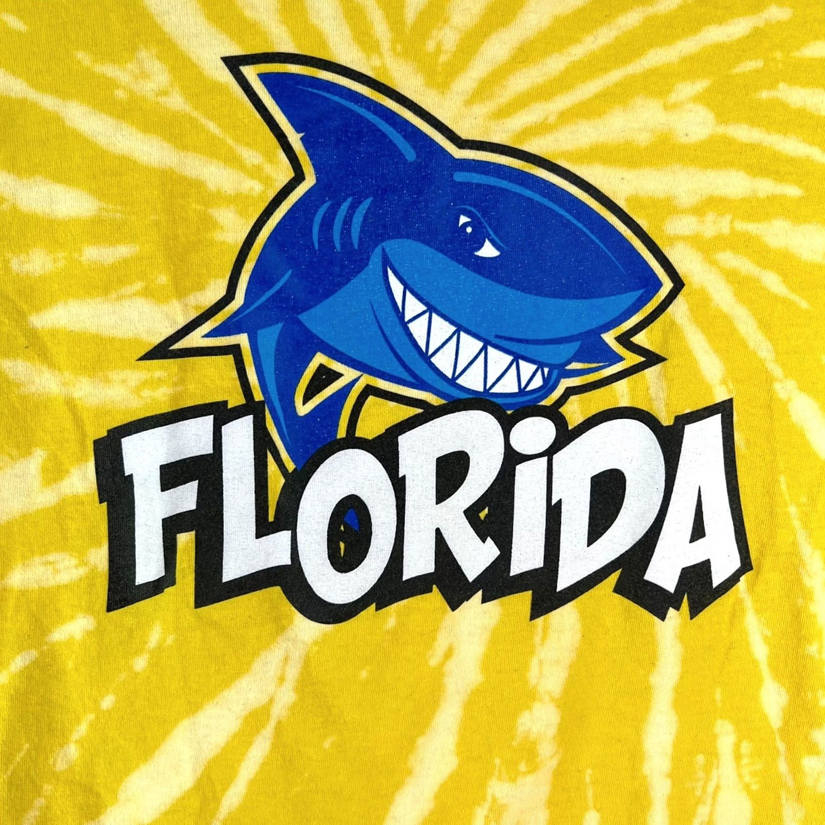 Vintage Florida Tie-Dye Graphic Shark Print T-Shirt L Adults Yellow Cotton Crew Neck Short Sleeve Reg? No, Long Sleeve confusion Size US L / EU 52-54 / 3 - 2 Thumbnail