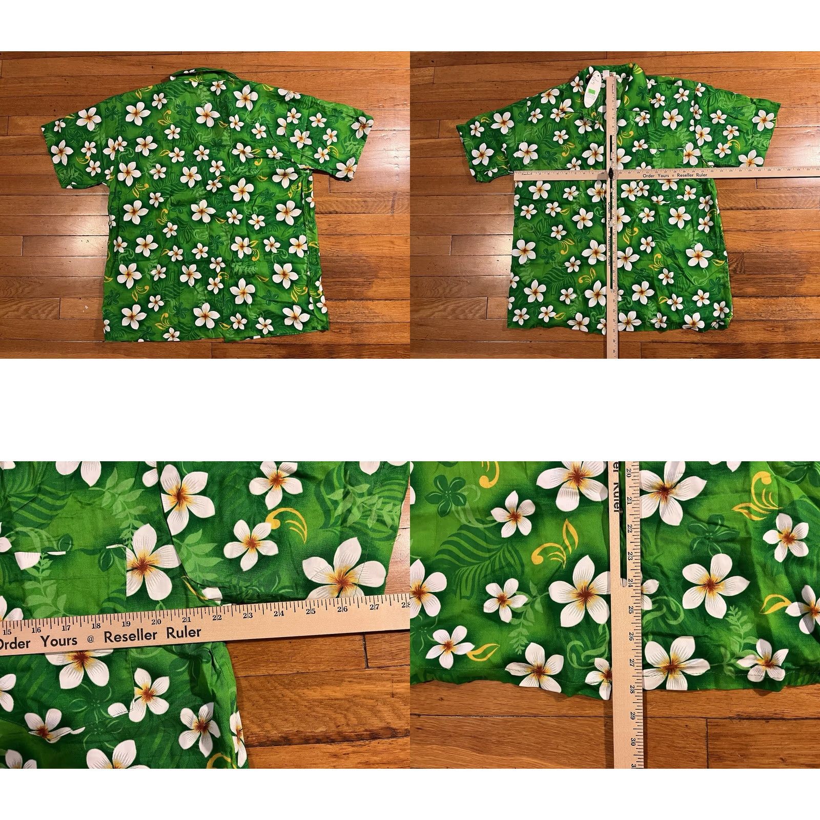 Vintage Shoreline Men’s Large Green White Floral Hawaiian Shirt Button-Up Short Sleeve Beach Retro Size US L / EU 52-54 / 3 - 8 Thumbnail