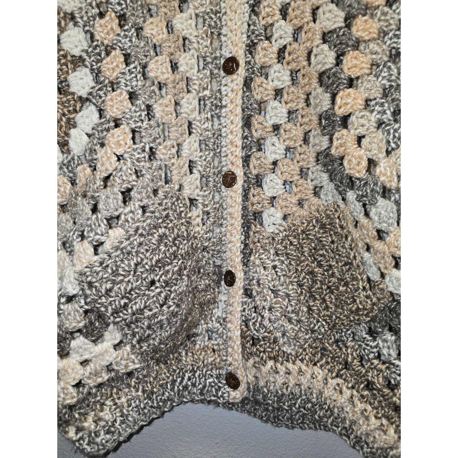Other Boho Knitwear Cardigan Brown Ombre Oversized Crochet Sweater Size ONE SIZE - 3 Thumbnail