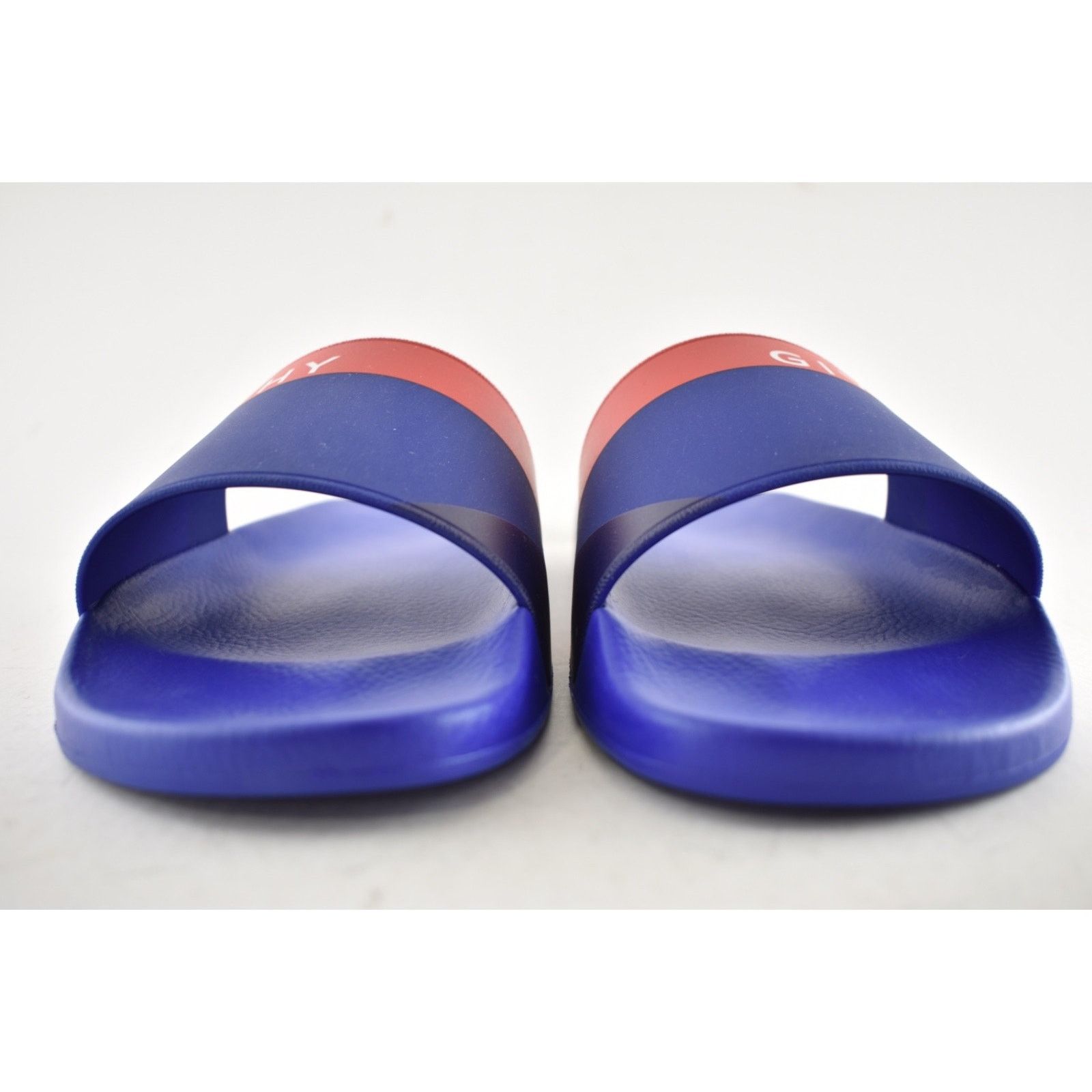 Givenchy Givenchy Blue Red White Logo Rubber Pool Slide Sandal 44 11 Size US 11 / EU 44 - 6 Thumbnail