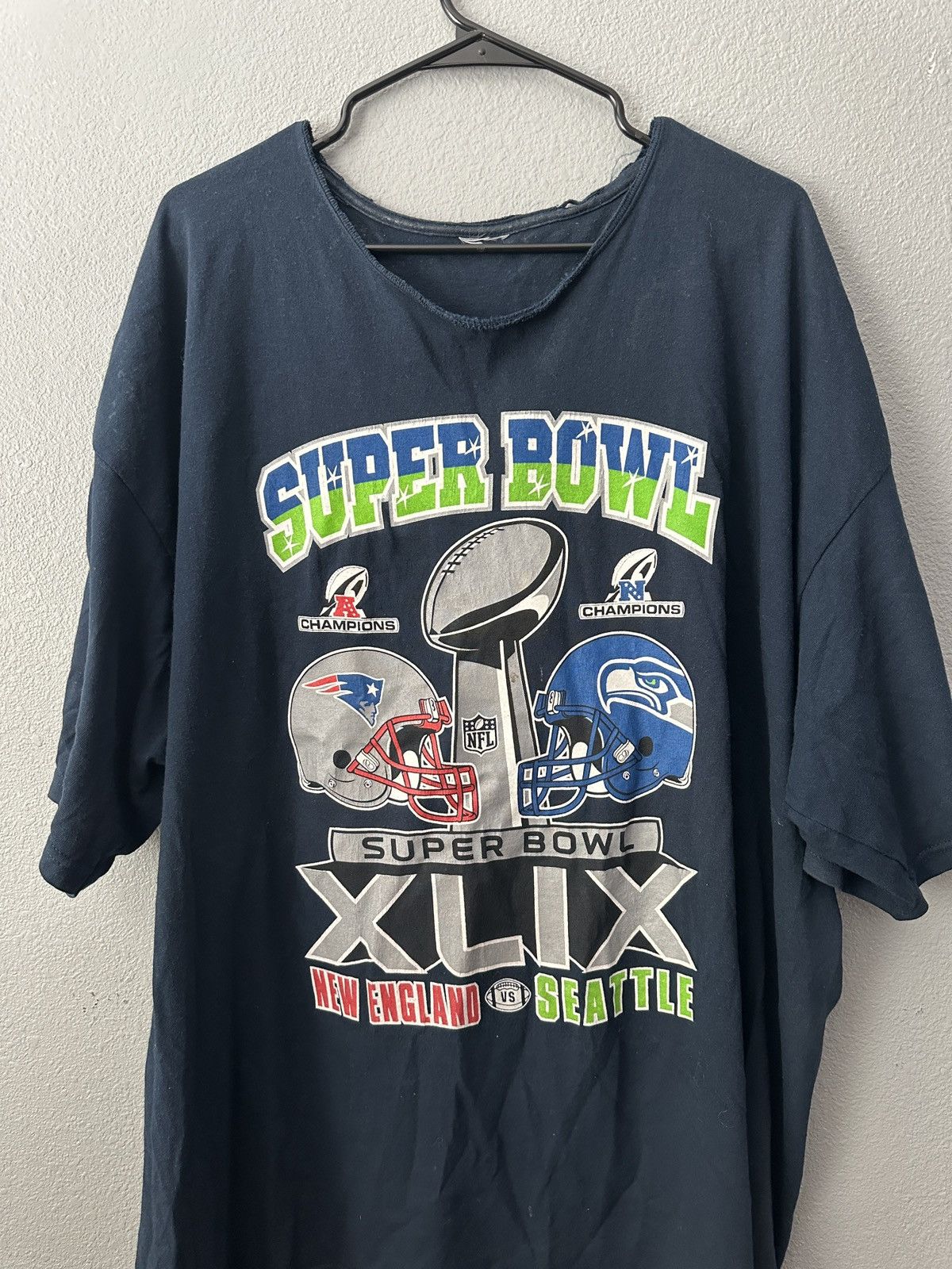 NFL Vintage Super Bowl 49 Patriots vs Seahawks T shirt Grailed