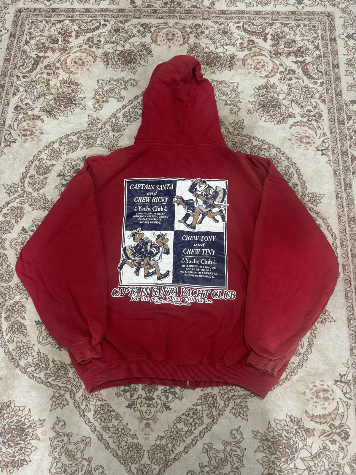 Captain Santors × Vintage Vintage Captain Santa Yatch Club Faded Zipper Hoodie Size US M / EU 48-50 / 2 - 1 Thumbnail