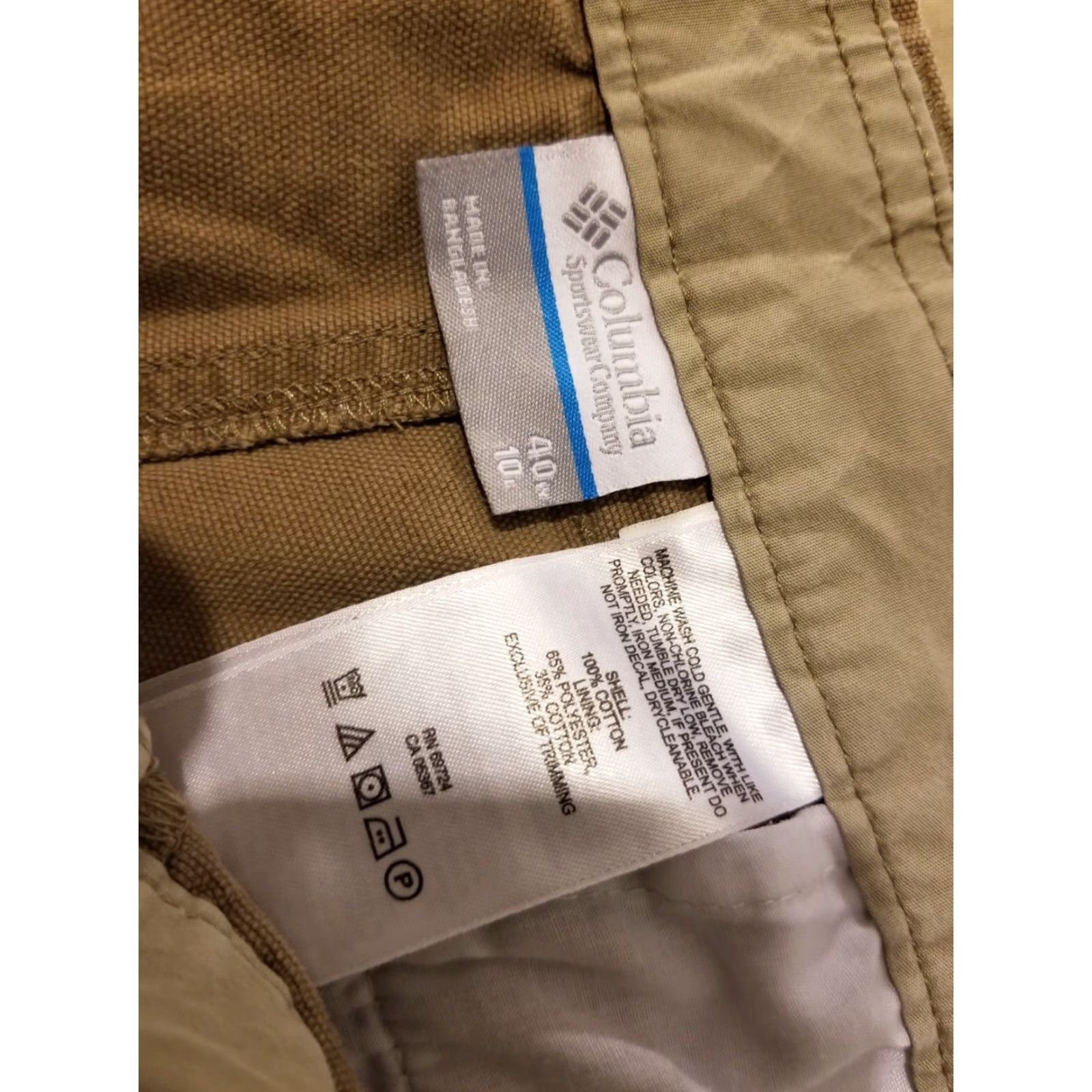 Vintage Columbia Sportswear Mens Shorts Chino 40 Cotton Beige - Regular, 9.5 Inseam, Cotton Chino, Size 40, Beige, Mens Colinba? Size US 40 / EU 56 - 5 Thumbnail