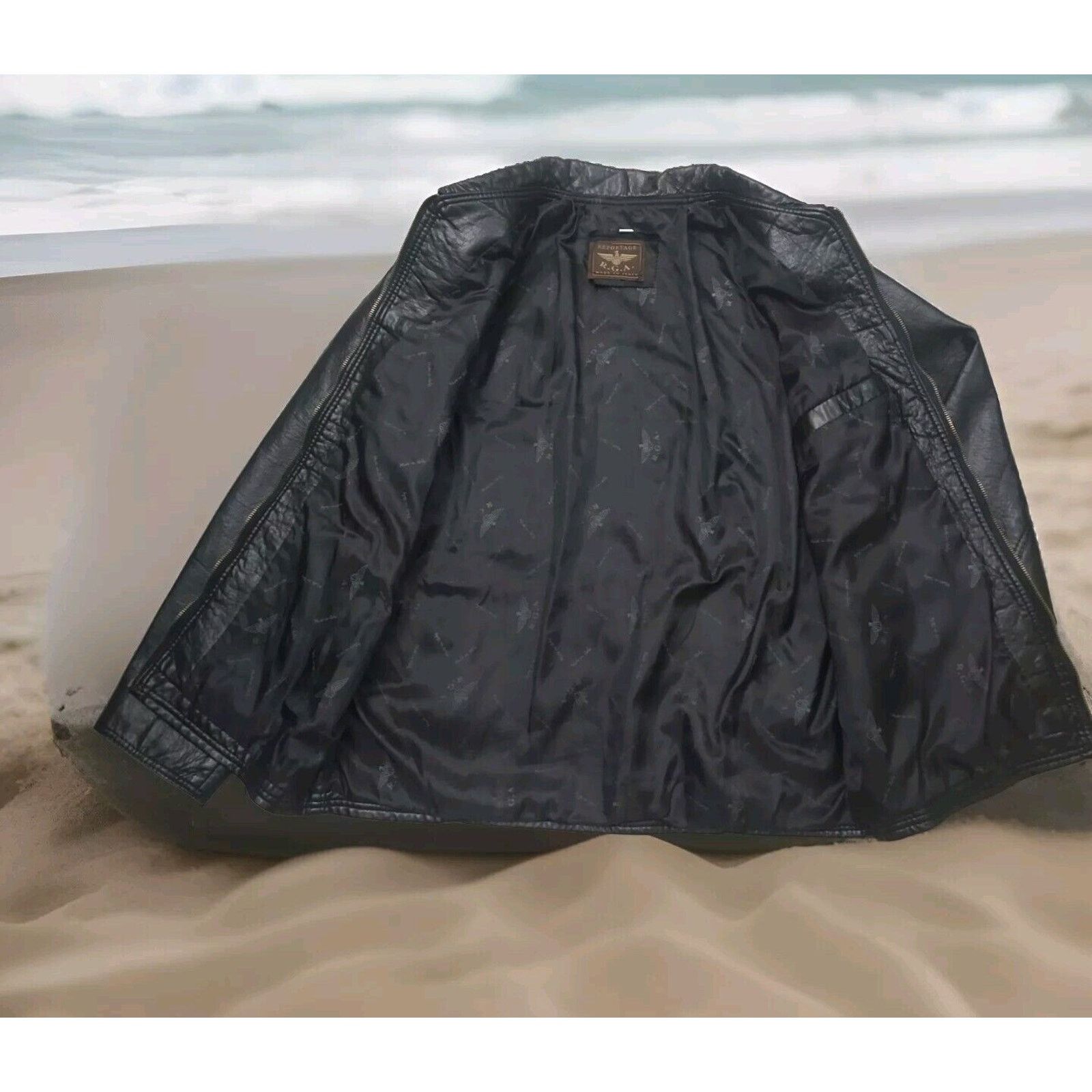 Vintage Reportage RGA Italian Leather Moto Rider Jacket Bomber Size US M / EU 48-50 / 2 - 7 Thumbnail