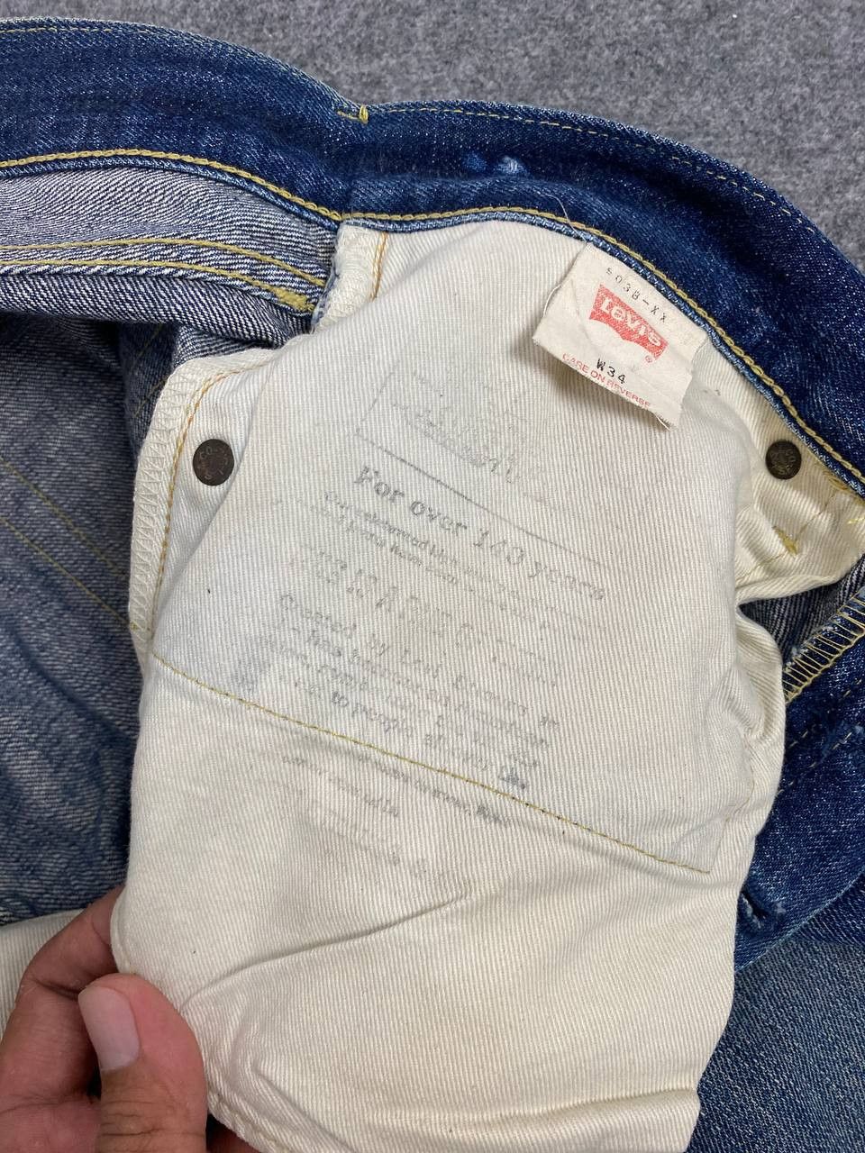 Levi's vintage levis 503b-xx big e selvedge distressed denim Size US 35 - 13 Thumbnail