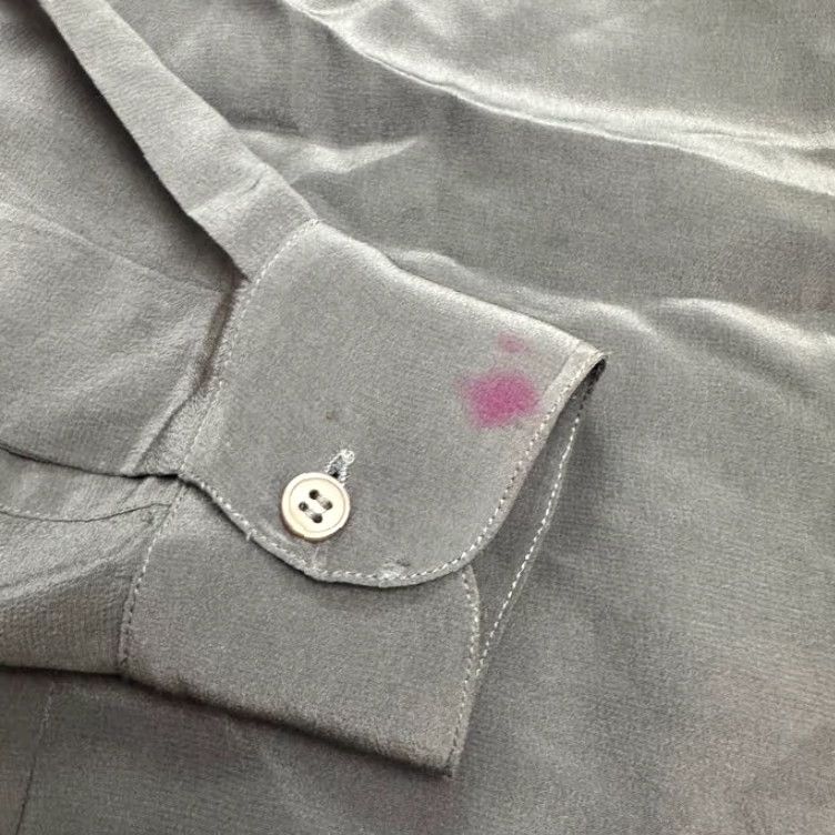 Vintage VINTAGE Condor Silk Blouse Women Adult Medium Gray 80s Retro Mock Neck Button Shirt Size XS / US 0-2 / IT 36-38 - 4 Thumbnail