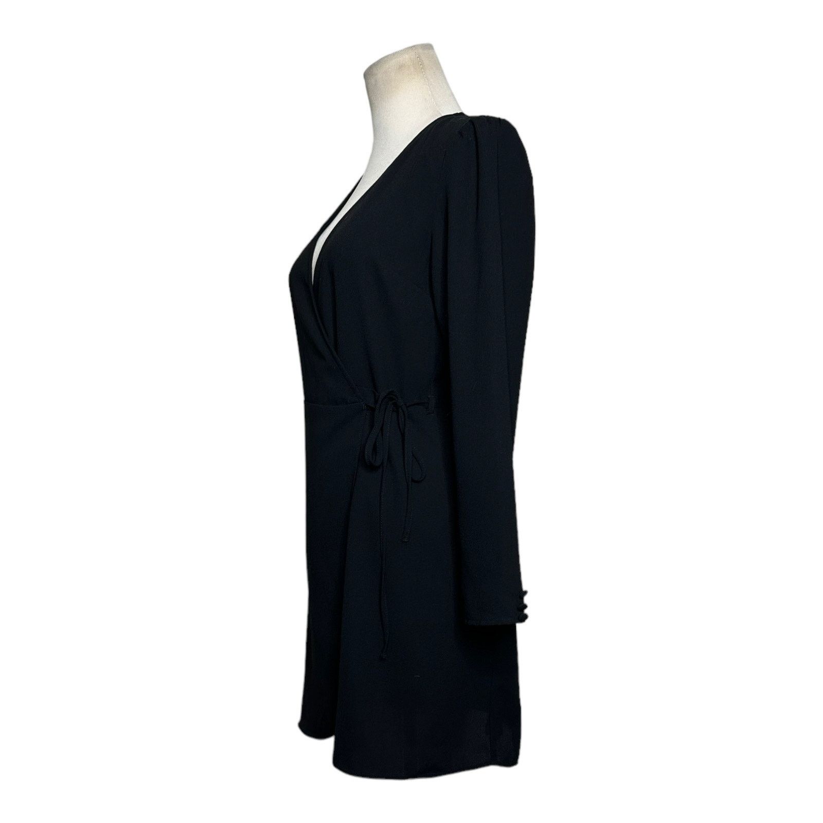 Topshop Topshop black long sleeves wrap mini dress size 4 Size S / US 4 / IT 40 - 8 Thumbnail