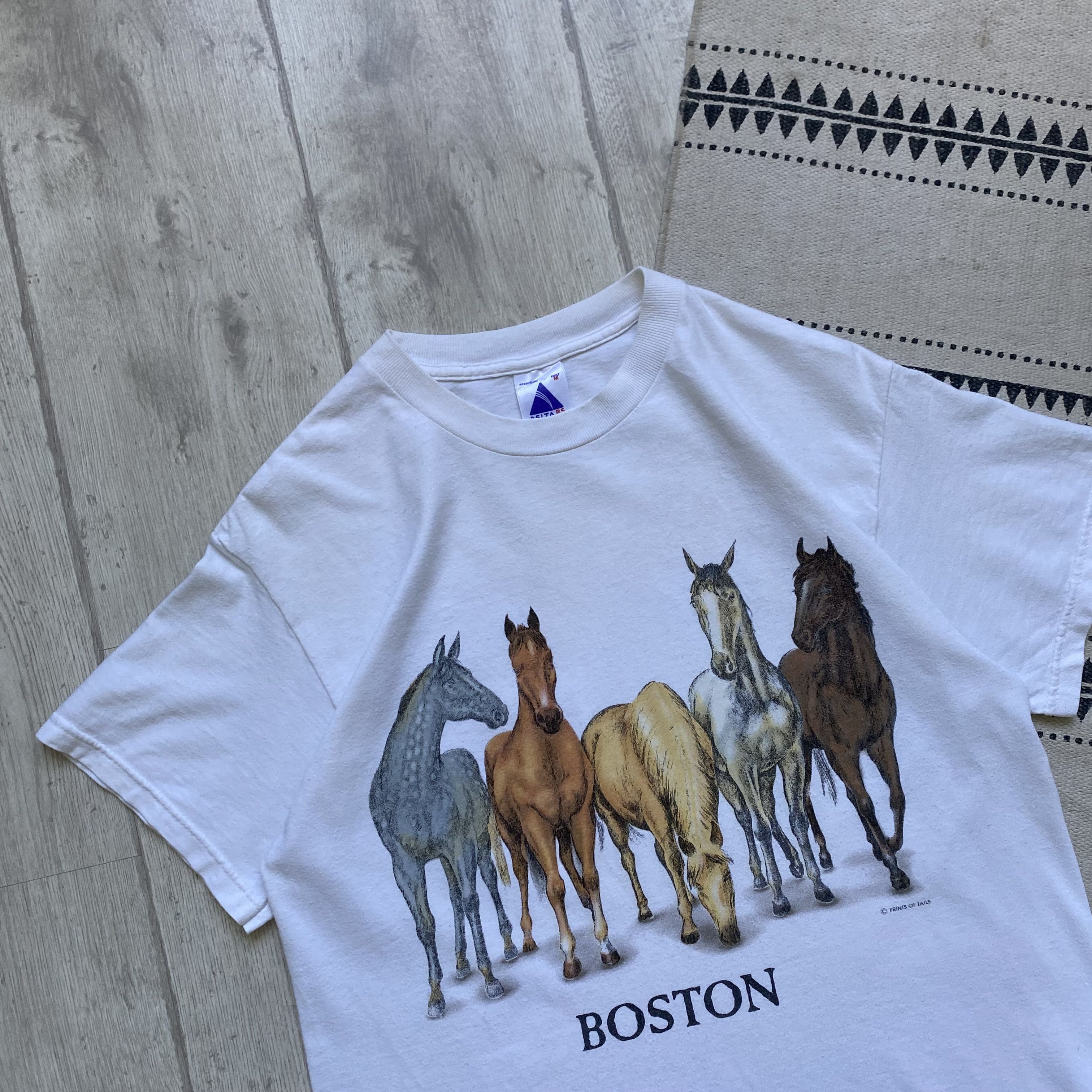Gildan 🐎Vintage 90s USA Boston Horse Animal tee Y2K Bob Harrison Size US M / EU 48-50 / 2 - 3 Thumbnail