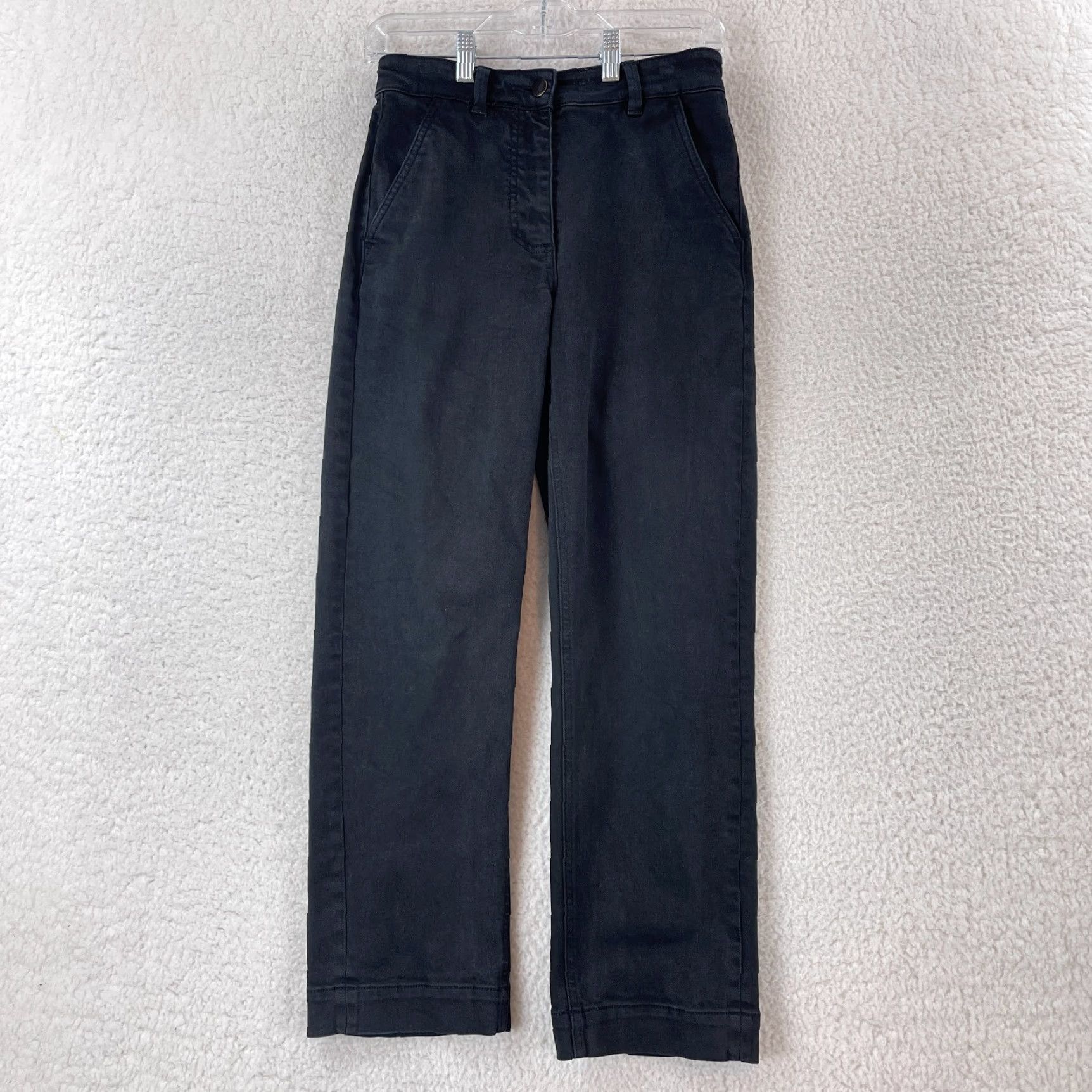 Everlane Everlane Black Denim Wide Leg Jeans Womens Size 0 Mid-Rise Casual Cotton Denim 5-Pocket Size 25" / US 0 / IT 36 - 2 Thumbnail