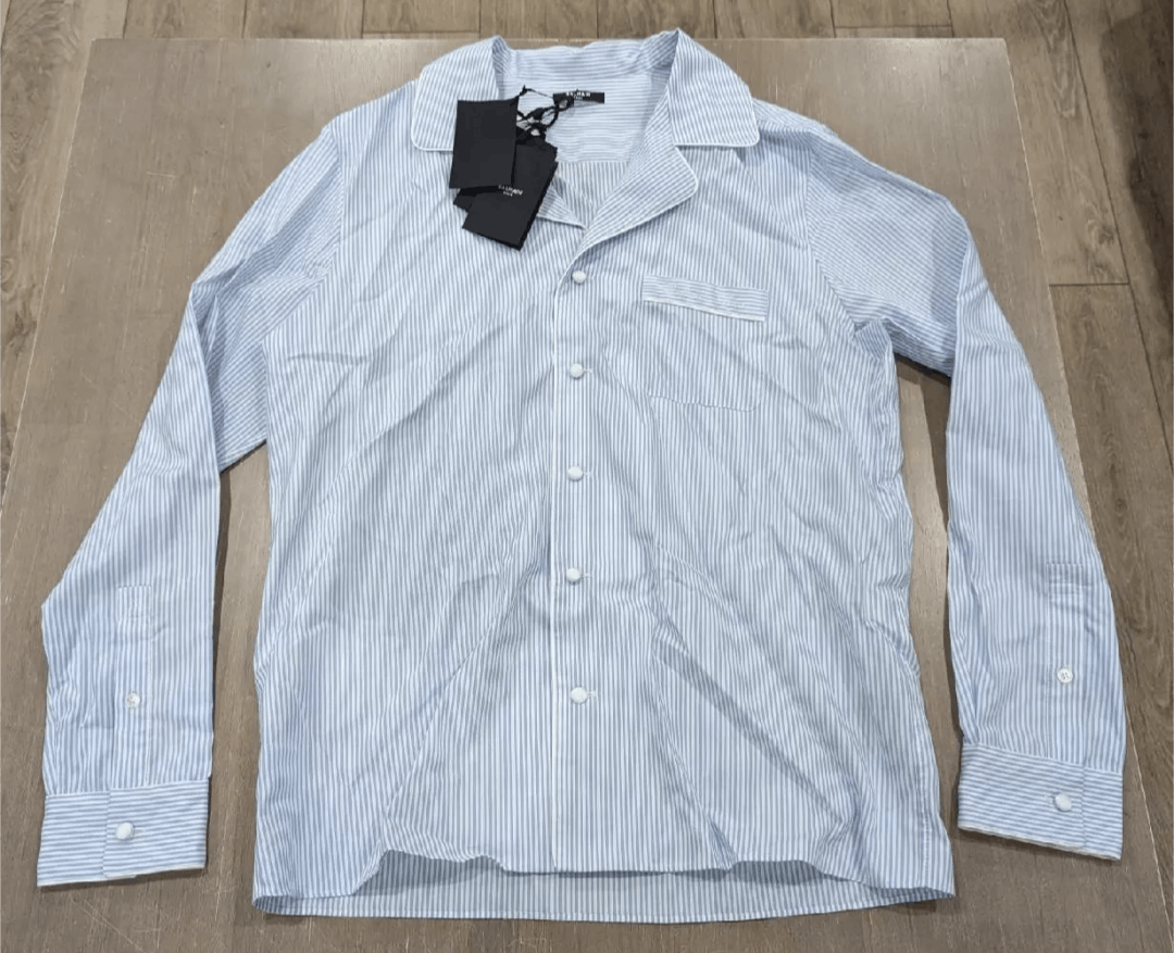 Balmain BALMAIN Striped LS Button Up Pajama Shirt Light Blue 50 Size US M / EU 48-50 / 2 - 1 Thumbnail