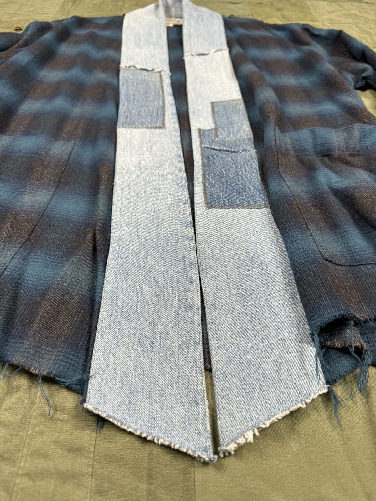 Greg Lauren Flannel Kimono In Blue Size US L / EU 52-54 / 3 - 2 Thumbnail