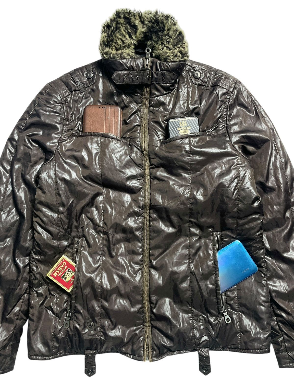 14th Addiction 2000’s Mossimo - Bikers Trim Fur Puffer Jacket Size US M / EU 48-50 / 2 - 4 Thumbnail