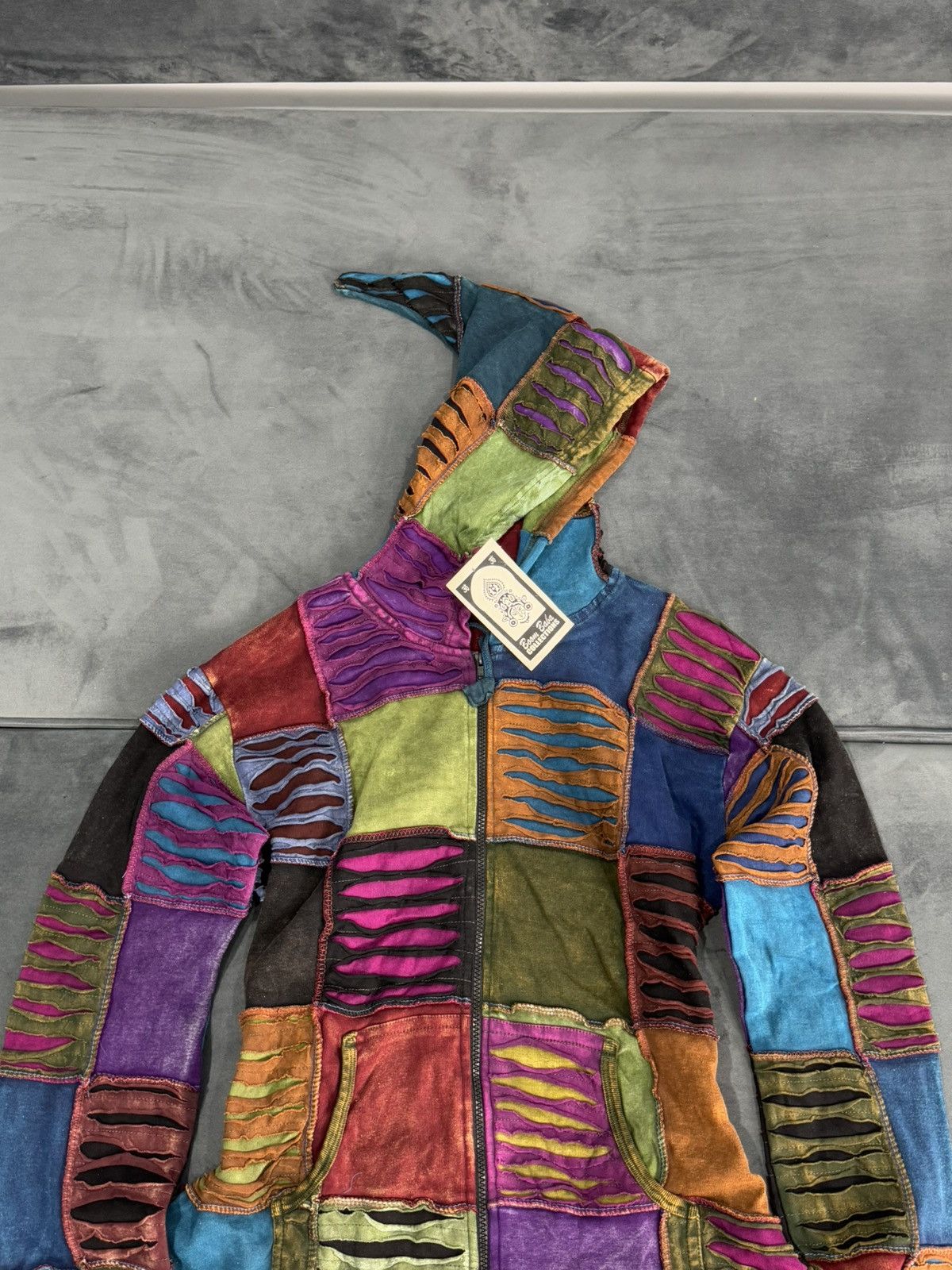 Japanese Brand Patchwork Archival Very Rare Y2K Zip Hoodie