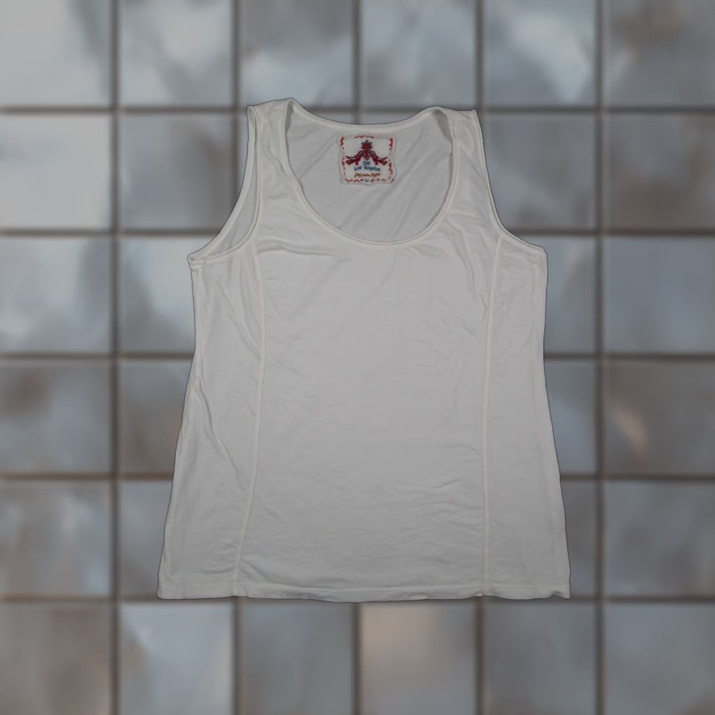 Johnny Was Johnny Was Tank Top Shirt Womens Large White Cotton Casual Sleeveless Size L / US 10 / IT 46 - 1 Thumbnail