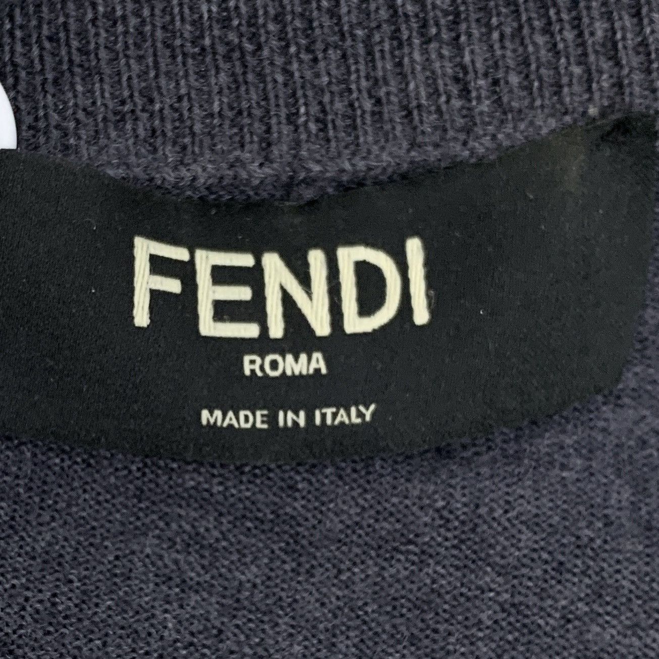 Fendi Fendi Black Letter Intarsia Long Sleeve Knit Sweater K26WX Size US M / EU 48-50 / 2 - 5 Thumbnail