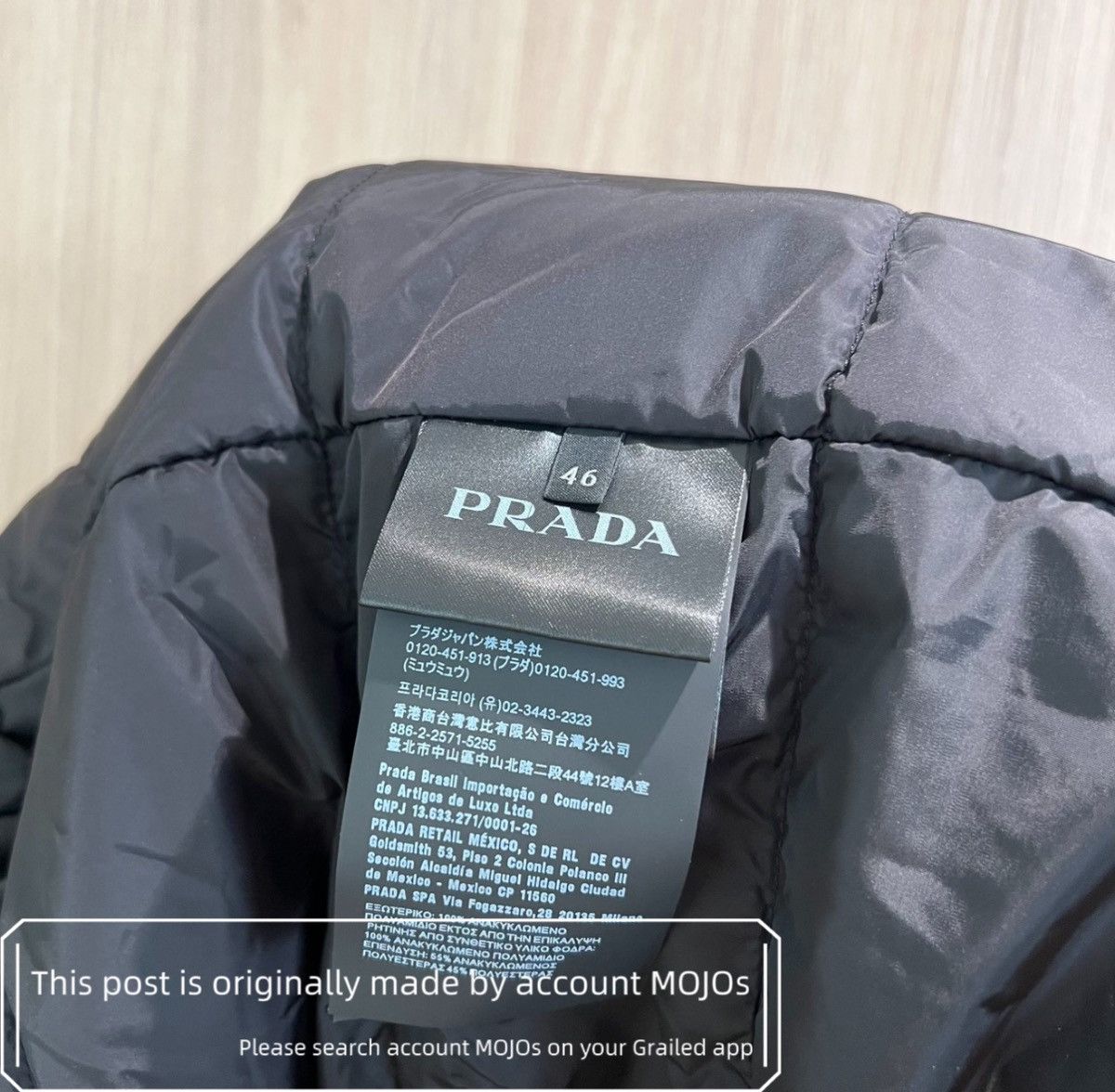 Prada Sz 46 Prada Stand Collar Padded Wind Jacket mojos1529 Size US S / EU 44-46 / 1 - 5 Thumbnail