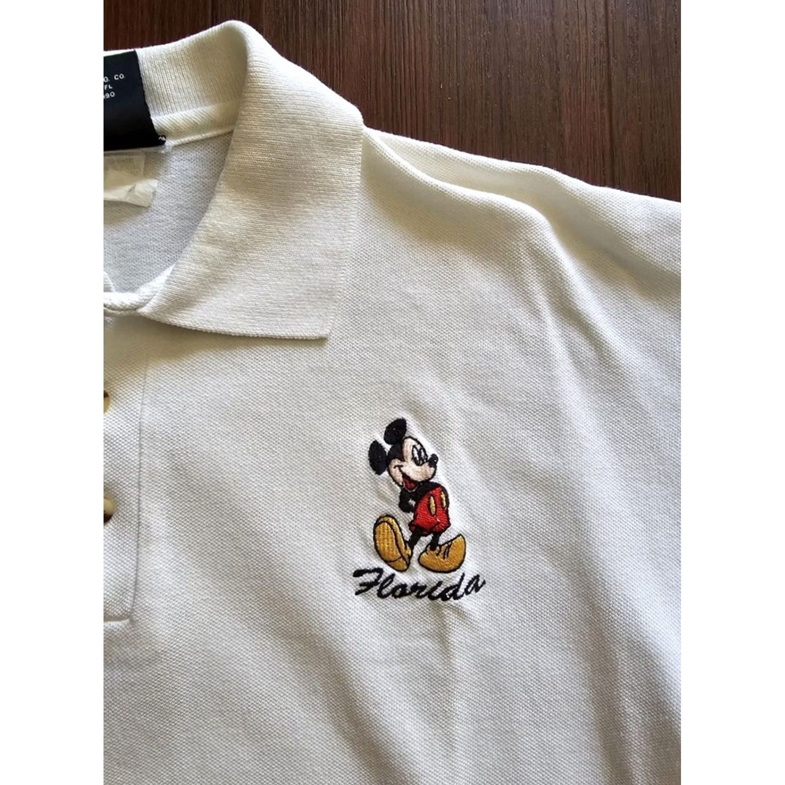 Disney VINTAGE 90s Y2k white Mickey Mouse Florida polo shirt Men's XL Polo Disney Mickey Unlimited Short Sleeve Collared Shirt Regular Fit Size US XL / EU 56 / 4 - 4 Thumbnail