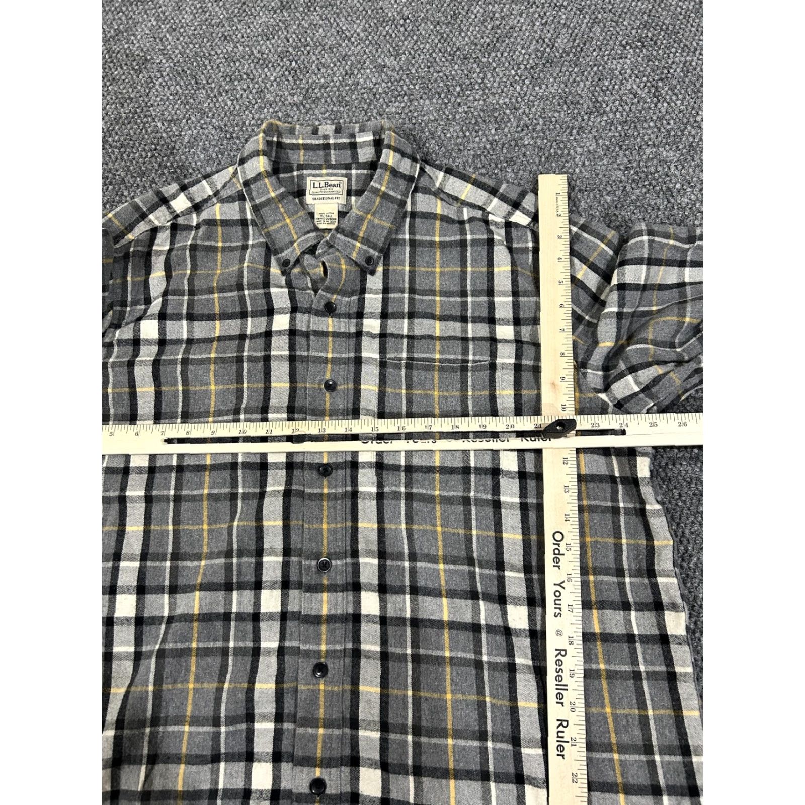 Vintage VINTAGE L.L.Bean Shirt Mens XLT Gray Plaid Flannel Long Sleeve Tall Button Front Size US XL / EU 56 / 4 - 3 Thumbnail