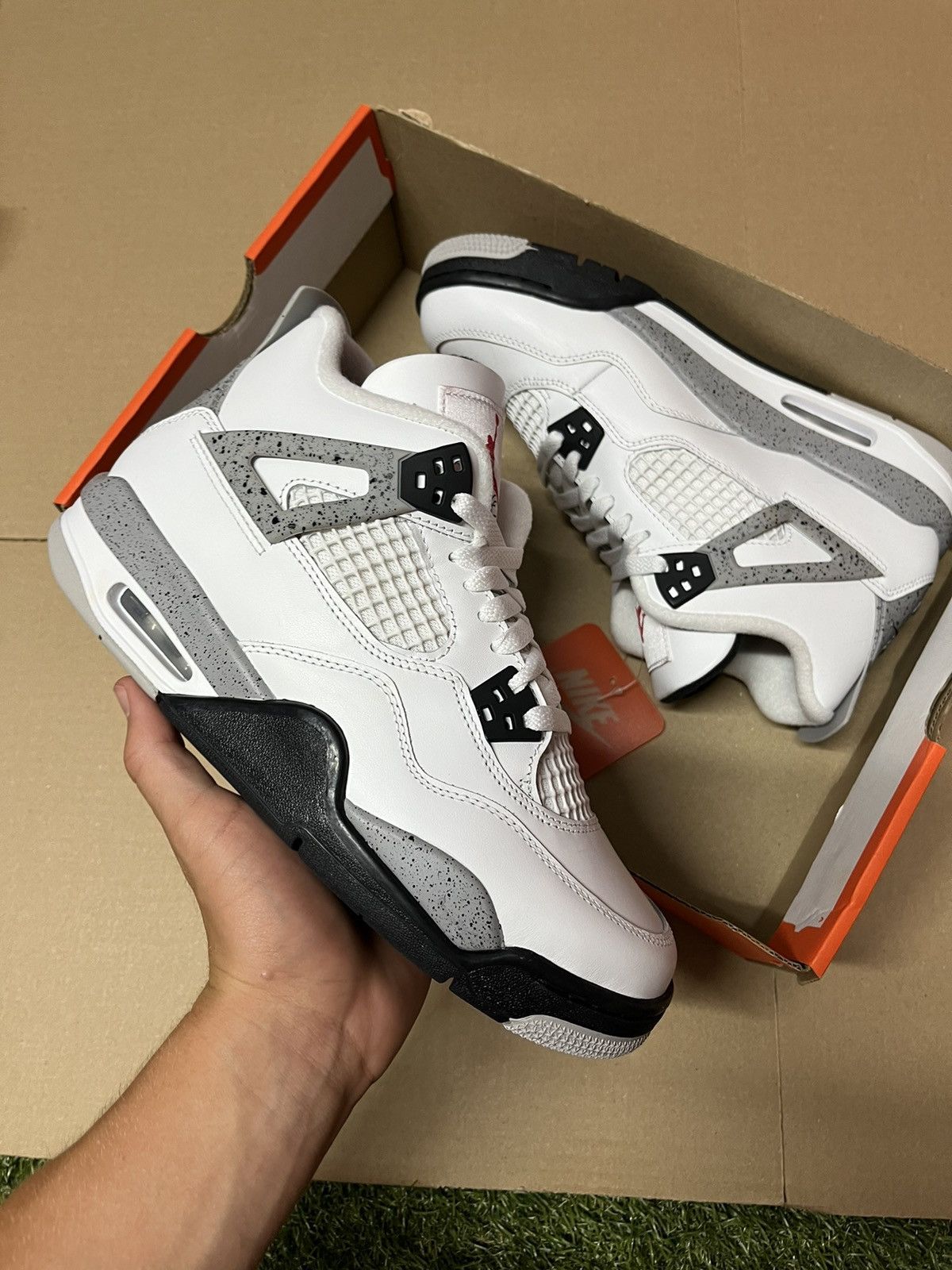 Nike Jordan 4 Retro White Cement Gs Size US 4.5 / IT 34.5 - 2 Thumbnail