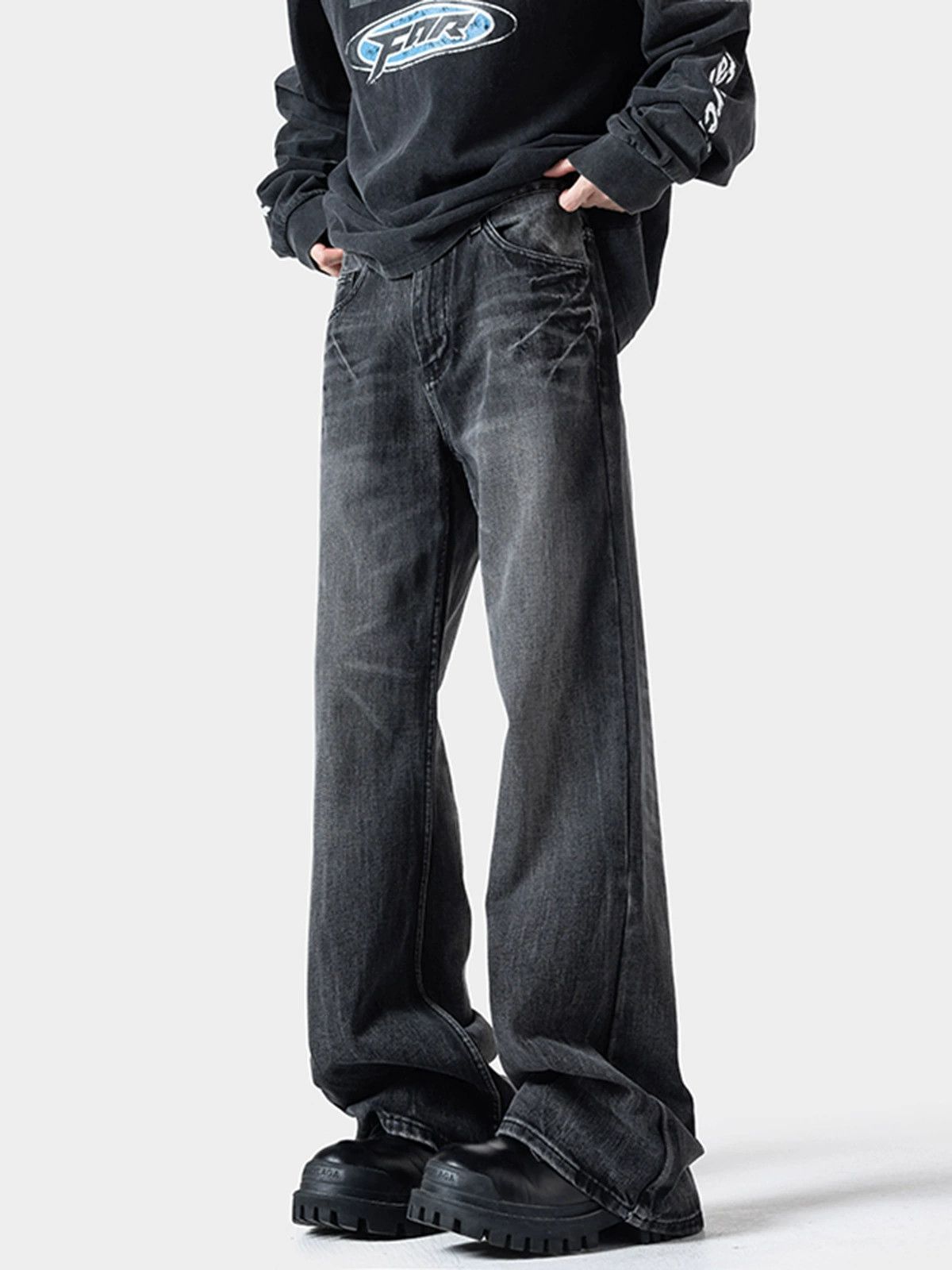 Jean High street washed American lightning distressed jeans Size US 32 / EU 48 - 1 Thumbnail