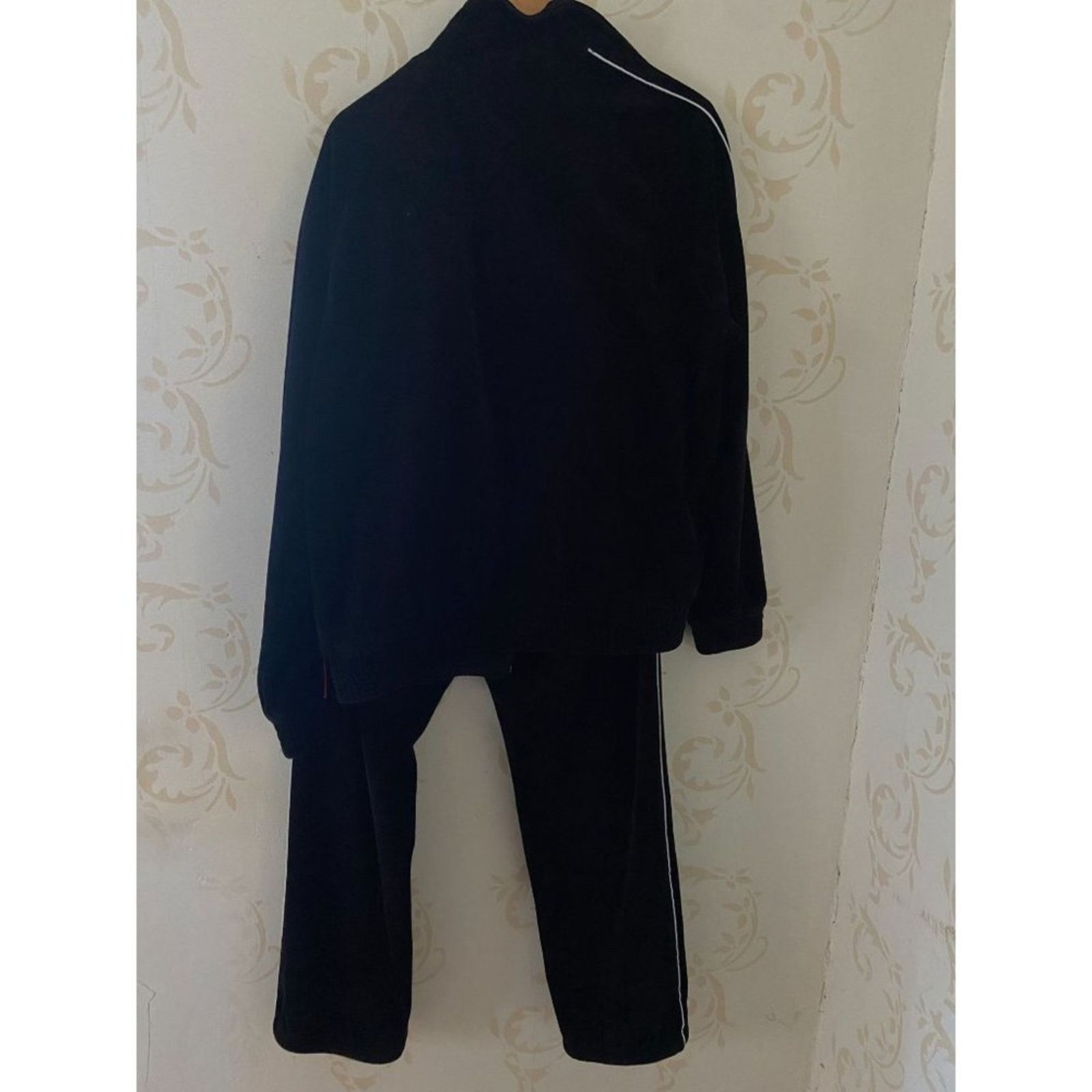 Fila Vintage Y2K FILA Black Velour Track Suit Sweatsuit Men's L Size US 38 / EU 54 - 4 Thumbnail