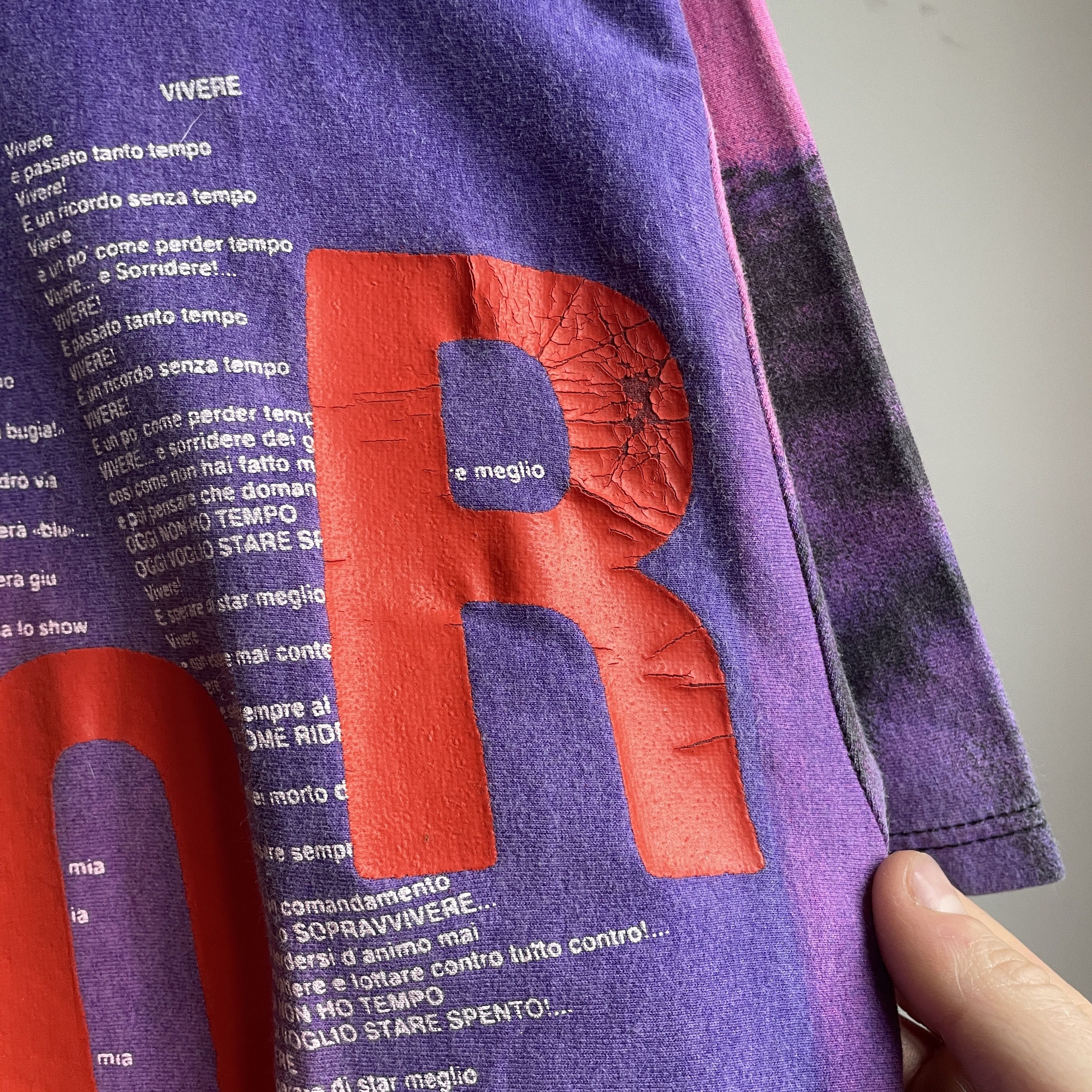 Band Tees × Vintage Vasco Rossi Vintage 90's All Over Print T-Shirt Size M Size US M / EU 48-50 / 2 - 7 Thumbnail