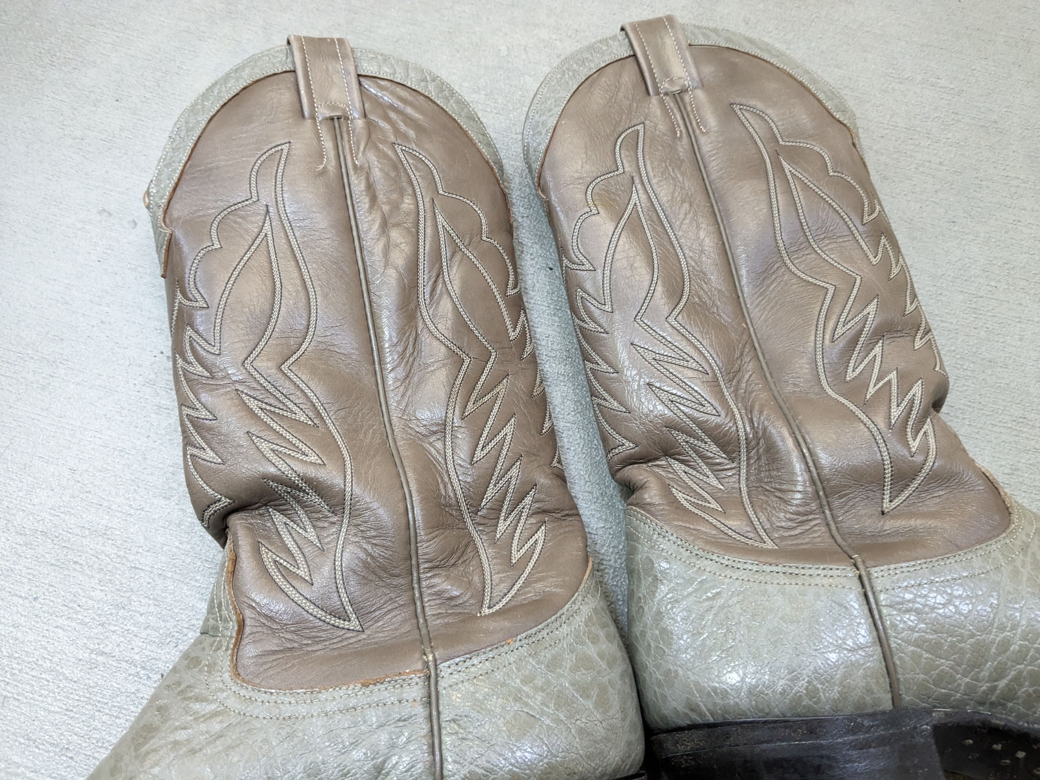 Nocona Nocona Cowboy Boots 8.5 Gray Leather Western Antelope Size US 8.5 / EU 41-42 - 6 Thumbnail