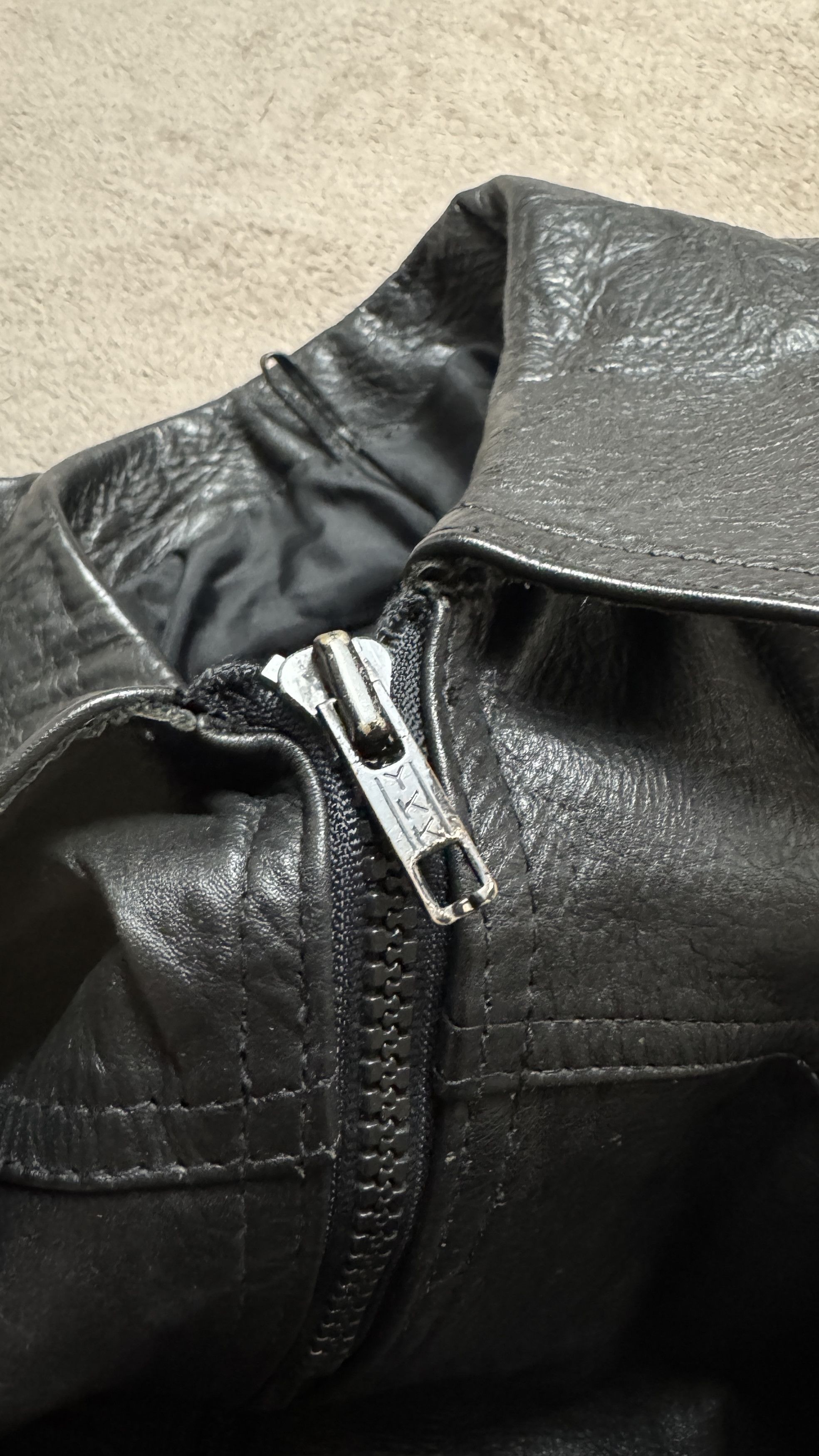 Genuine Leather Y2K Vintage Oversized Leather Bomber Jacket ysl gucci prada Size US S / EU 44-46 / 1 - 6 Thumbnail