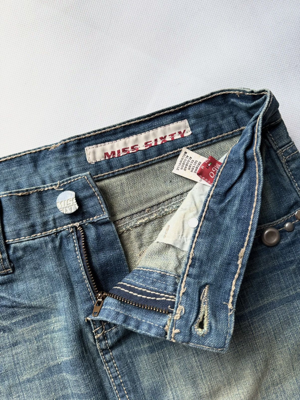 Miss Sixty × Vintage VINTAGE MISS SIXTY 2000s Distressed MINI SKIRT Miss Me Style Size 30" / US 8 / IT 44 - 6 Thumbnail