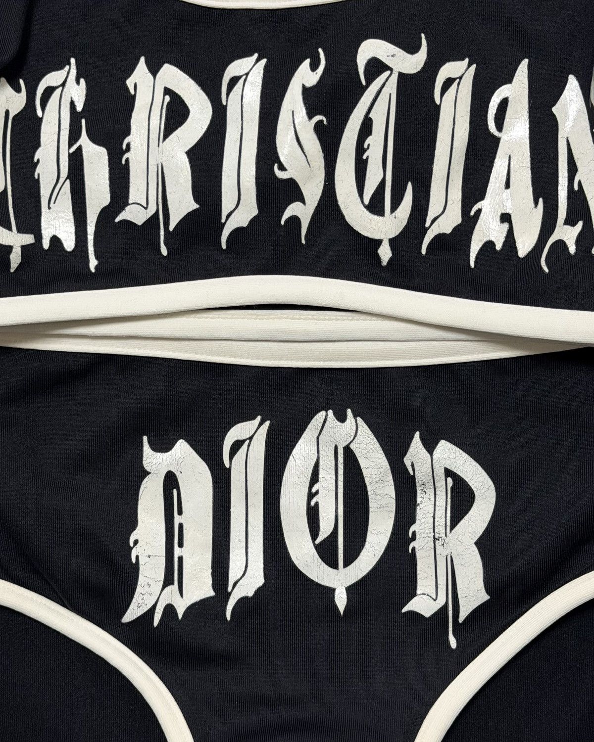 Dior CHRISTIAN DIOR Spring Summer 2002 Gothic Logo Bikini Set Size S / US 4 / IT 40 - 3 Thumbnail