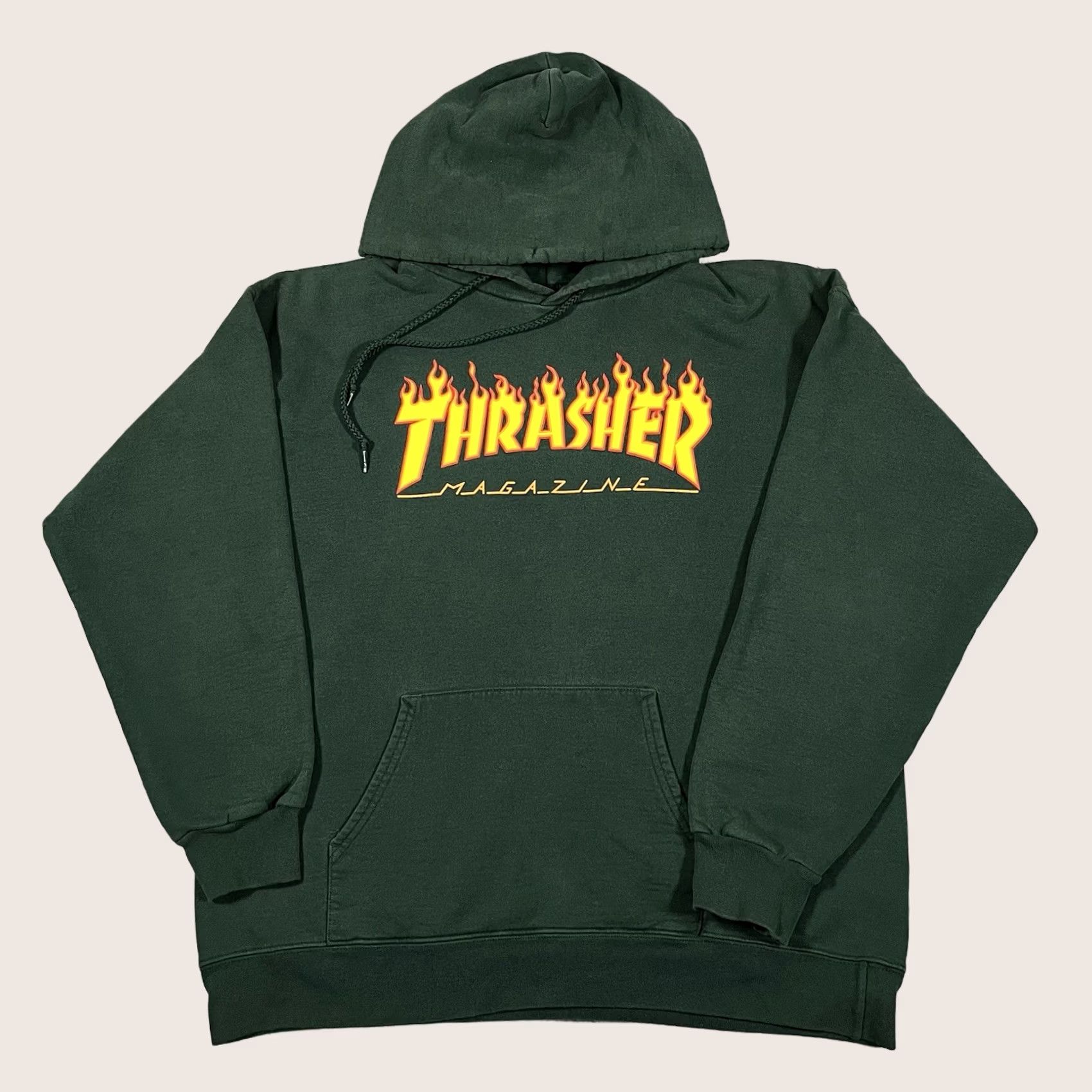 Thrasher VINTAGE Thrasher Hoodie Men M Green Sweatshirt Skateboard Grunge VTG Y2K Shirt Pullover Hooded Pockets Logo Size US M / EU 48-50 / 2 - 1 Thumbnail