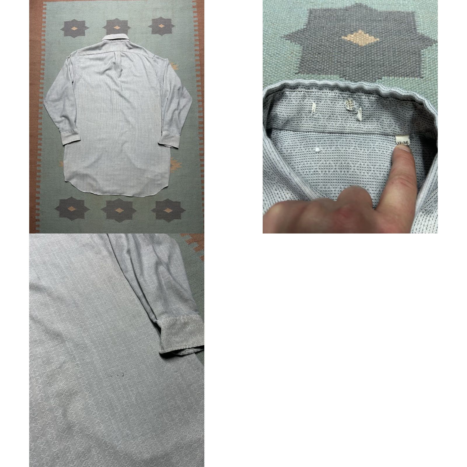 Vintage VINTAGE 70s long sleeve button shirt striped abstract dagger collar XL tall Mens Shirt Size US XL / EU 56 / 4 - 8 Thumbnail