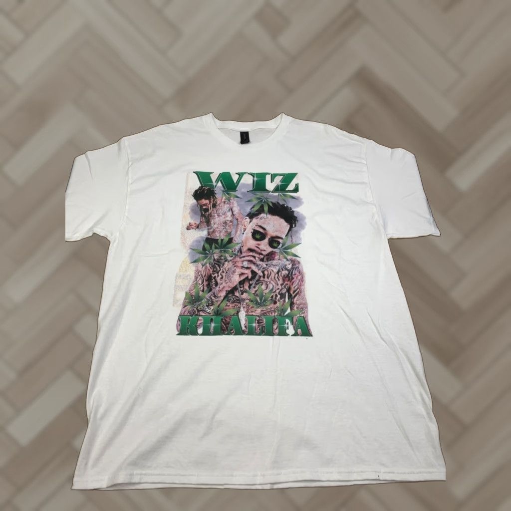 Gildan Wiz Khalifa Shirt Mens XL White Hip Hop Vintage Style Rap T-Shirt Size US XL / EU 56 / 4 - 1 Thumbnail