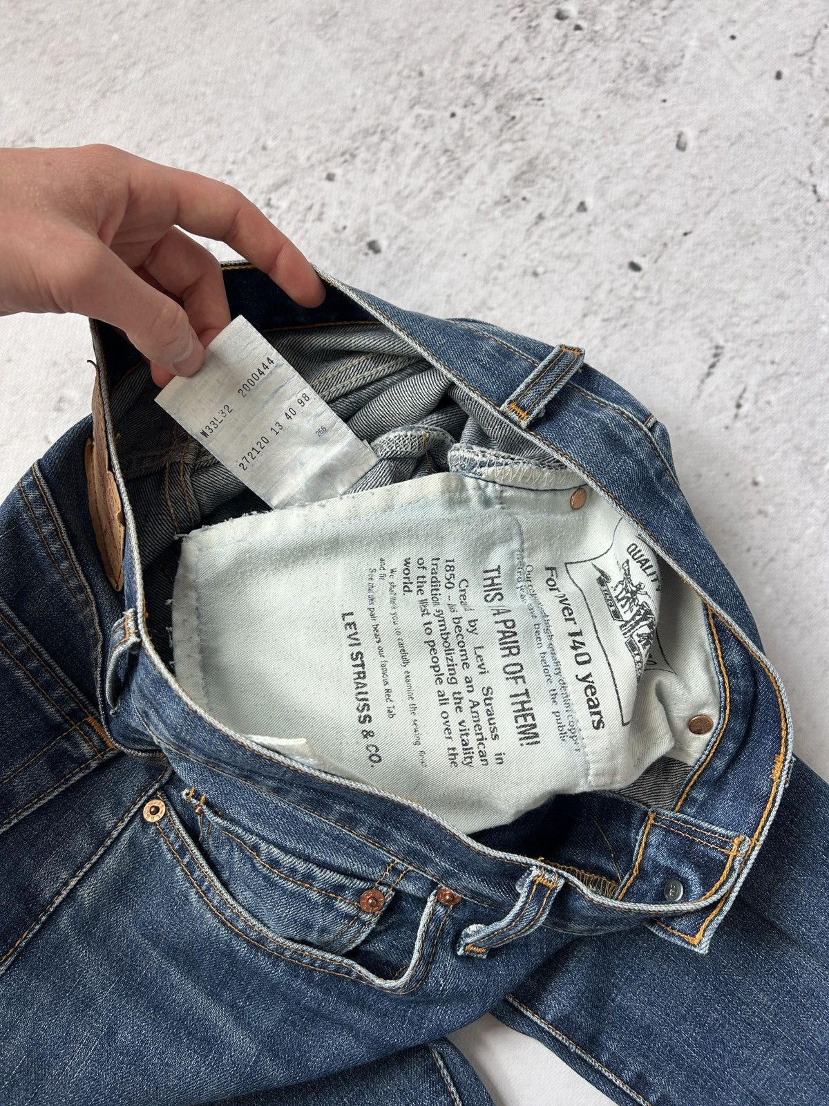 Levi's Vintage Clothing 💥Vintage Levis Washed Blue Wide Bootcut Denim Jeans 90s💥 Size US 33 - 9 Thumbnail