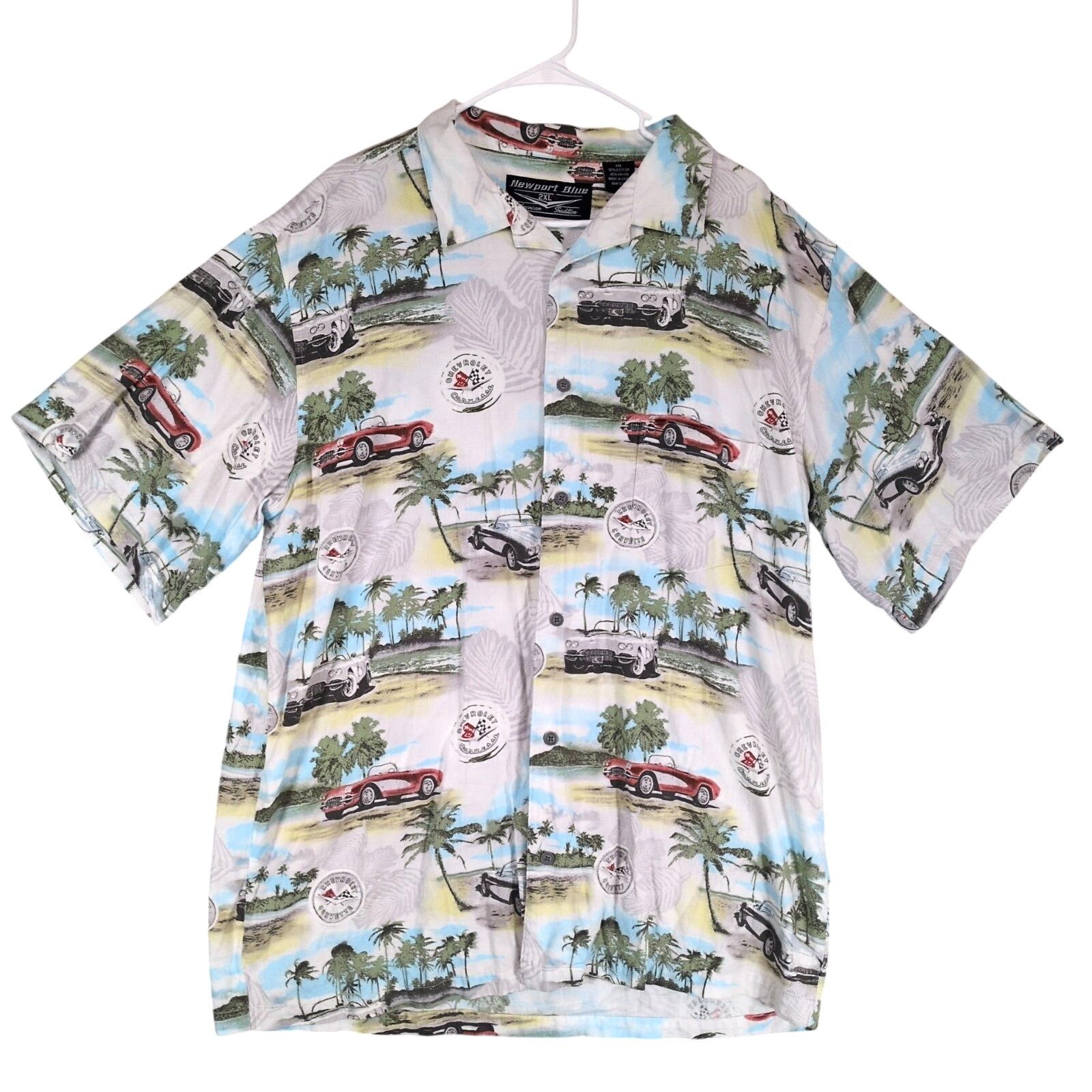Chevrolet Newport Blue Men's 2XL Chevrolet Corvette Hawaiian Shirt Size US XXL / EU 58 / 5 - 1 Thumbnail