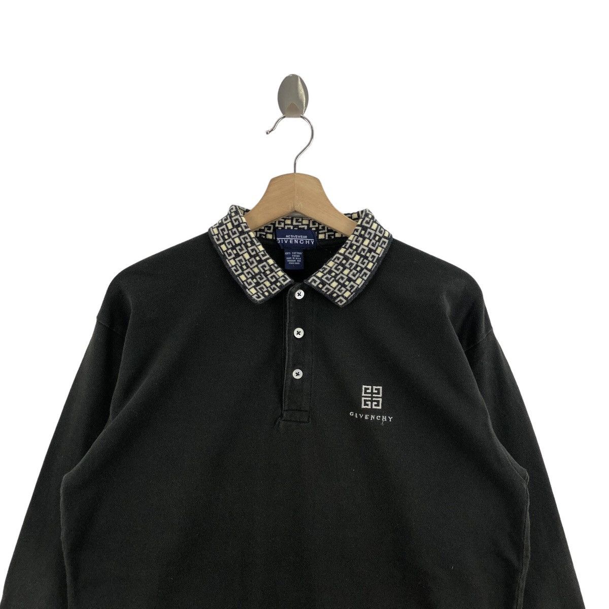 Givenchy × Vintage Pick!! Vtg GIVENCHY Embroidery Faded Long Sleeve Polo Shirt Size US L / EU 52-54 / 3 - 3 Thumbnail