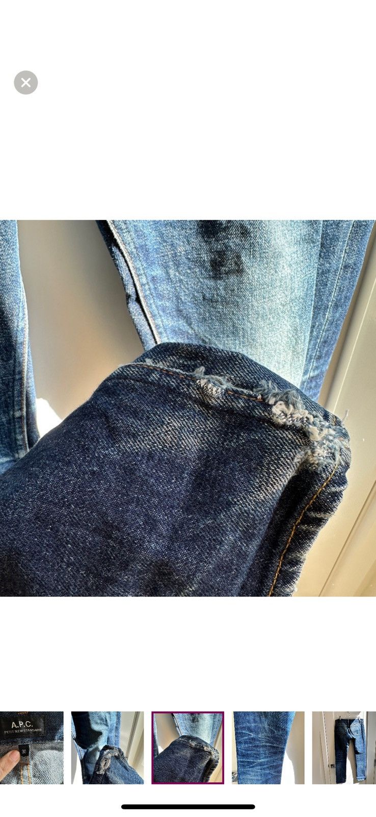 A.P.C. Broken in APC selvedge raw denim (30) Size US 30 / EU 46 - 5 Thumbnail