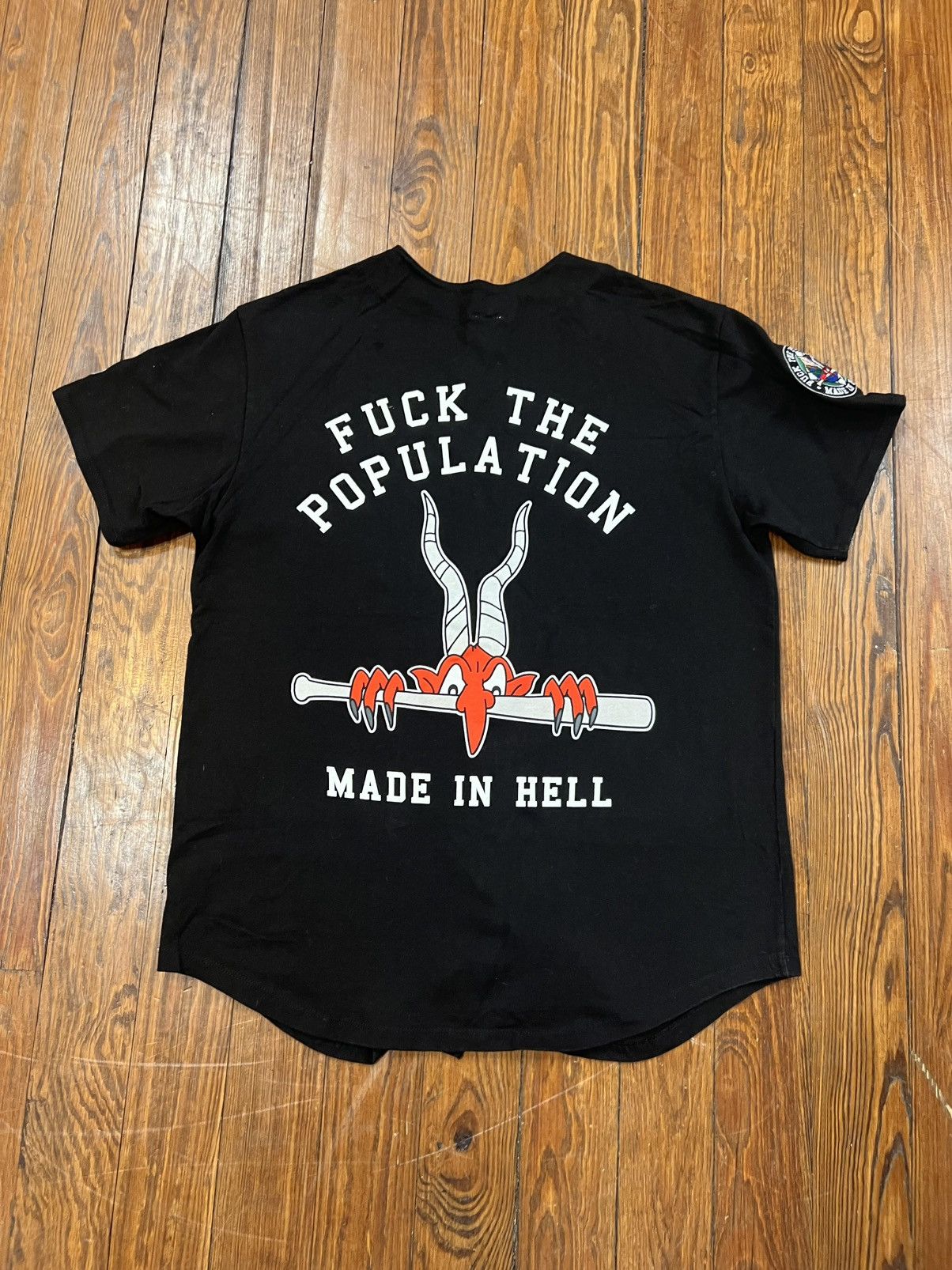 Fuck The Population FTP Fuck Baseball Jersey RARE! Size US L / EU 52-54 / 3 - 2 Thumbnail