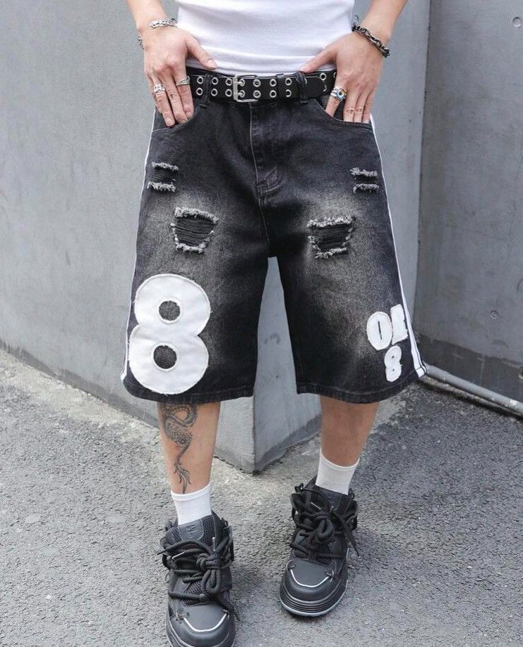 Jean DRIP Graphic Drill jeans shorts jorts Size US 34 / EU 50 - 6 Thumbnail