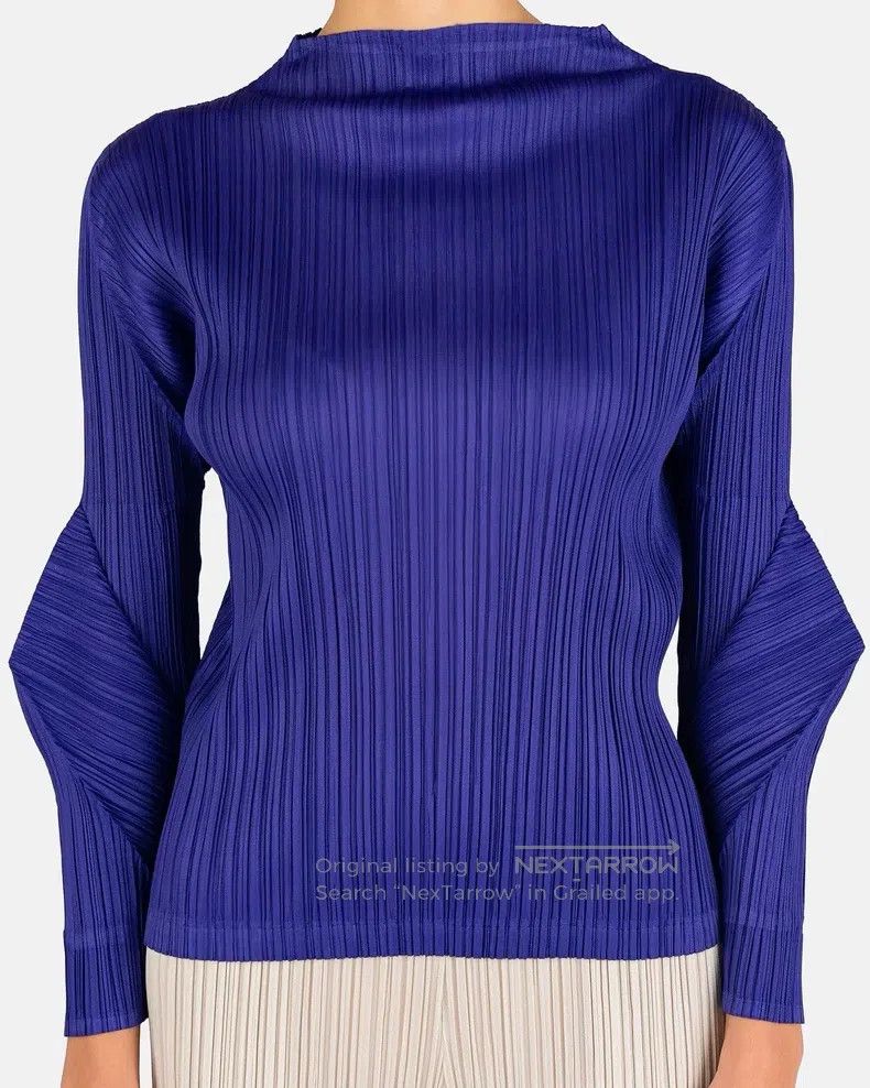Issey Miyake Issey Miyake Purple Twist Top Size L / US 10 / IT 46 - 2 Thumbnail