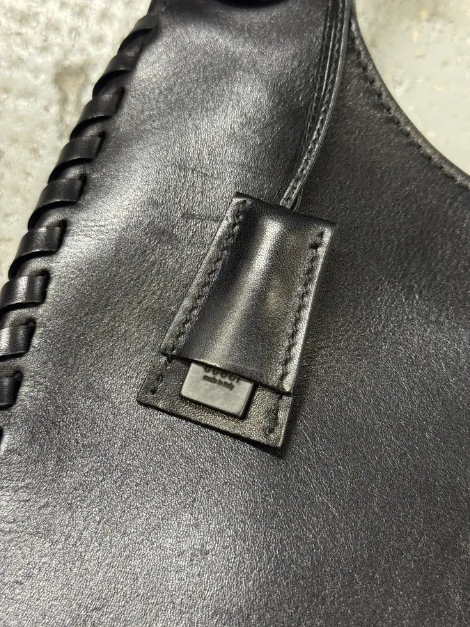 Gucci Gucci Whipstitched Bamboo Hobo Black Leather Hande Bag Size ONE SIZE - 5 Thumbnail