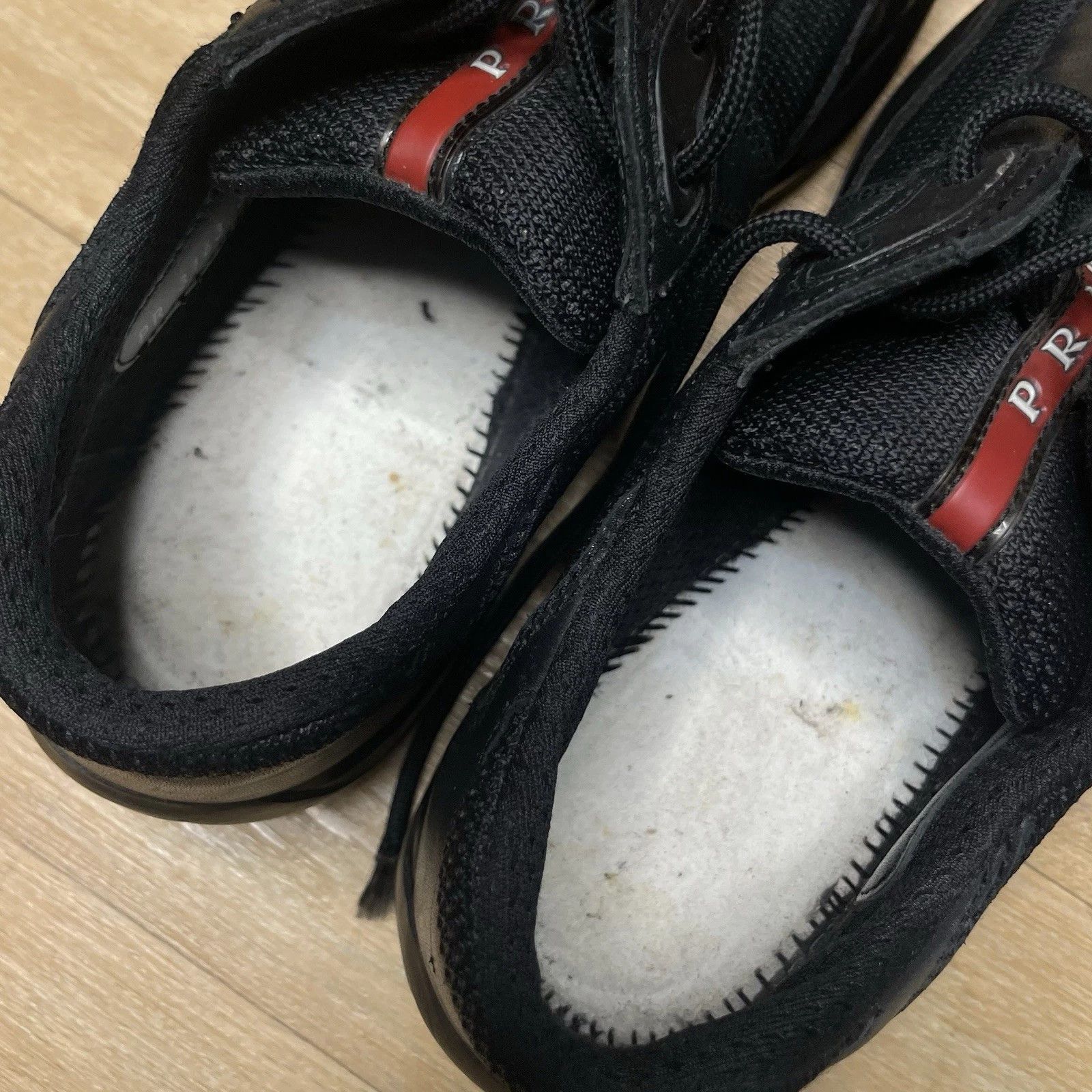Prada Prada America's Cup Sneakers Linea Rossa Black Leather Mesh Size US 7.5 / IT 37.5 - 12 Thumbnail