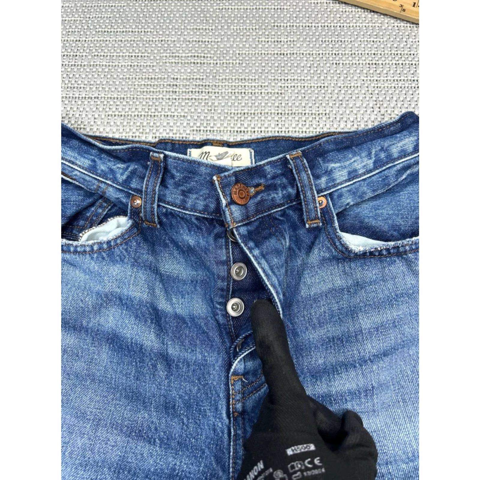 Madewell Madewell Jeans Womens 26x30 Blue Denim Mid Rise 23 Regular Cotton 5-Pocket Classic Logo Baggy Wide-Leg Jeans Size 40" / US 18 - 7 Thumbnail