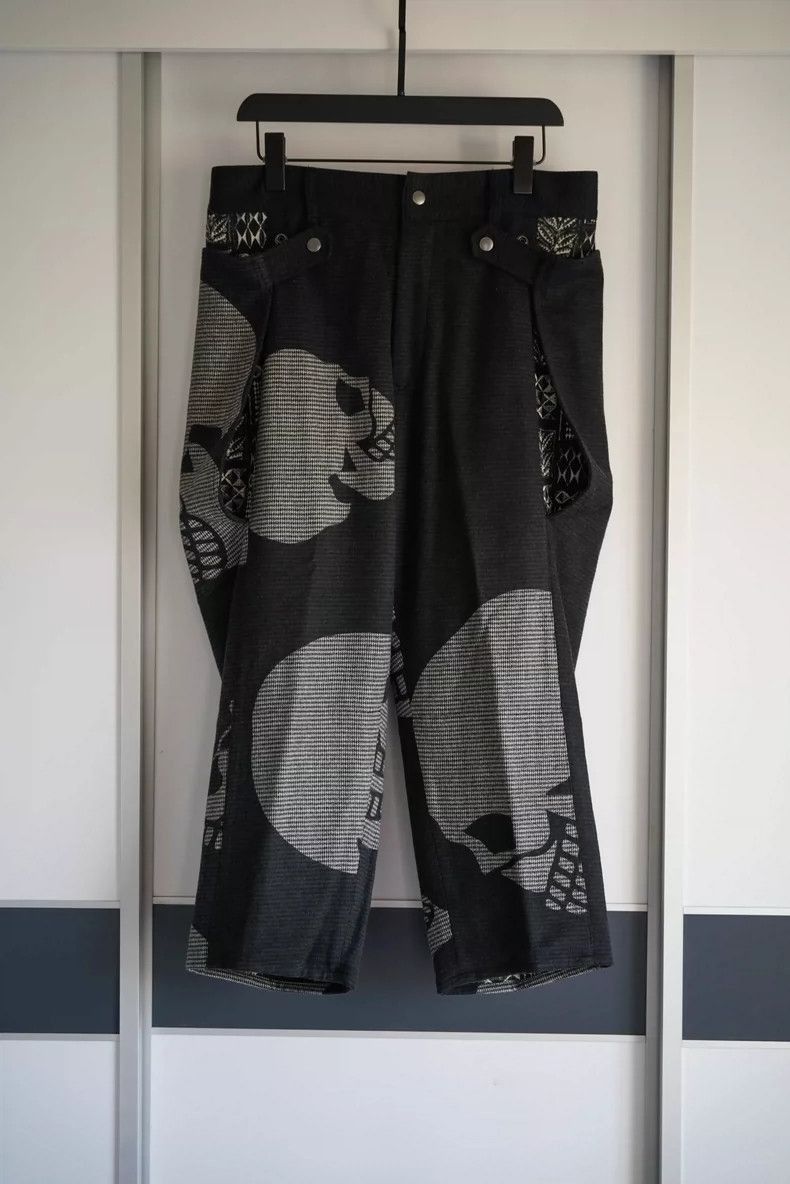 Yohji Yamamoto Yohji Yamamoto Yohji Yamamoto Skull Print Wide Leg Pants Size US 27 - 1 Thumbnail